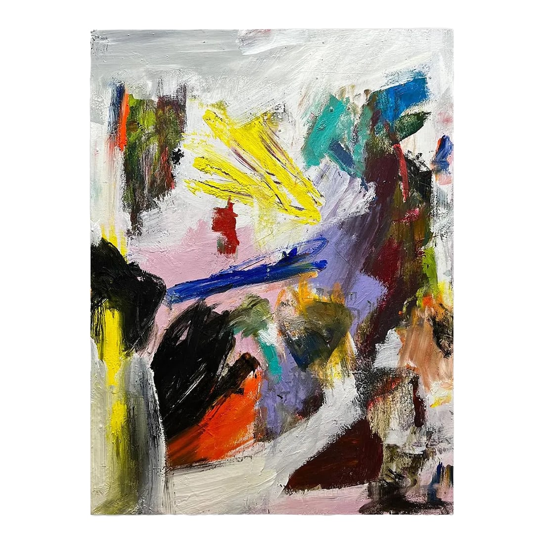 Contemporary Abstract Oil and Acrylic on Canvas Painting "Clay Pigeons" by Tommaso Fattovich: Oil and Acrylic on Canvas. Edition: Unique, Unframed. This artwork will be shipped flat within the US. If shipped outside of the US this work will be shipped rolled in a dent-resistant tube. This meth