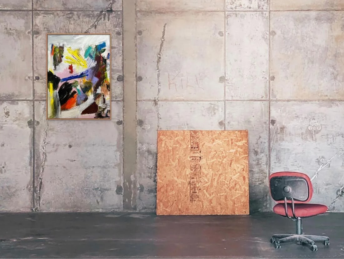 Contemporary Abstract Oil and Acrylic on Canvas Painting "Clay Pigeons" by Tommaso Fattovich - 2