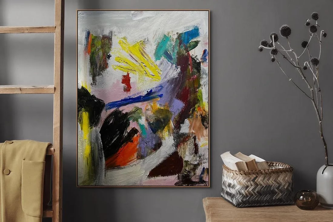 Contemporary Abstract Oil and Acrylic on Canvas Painting "Clay Pigeons" by Tommaso Fattovich - 4