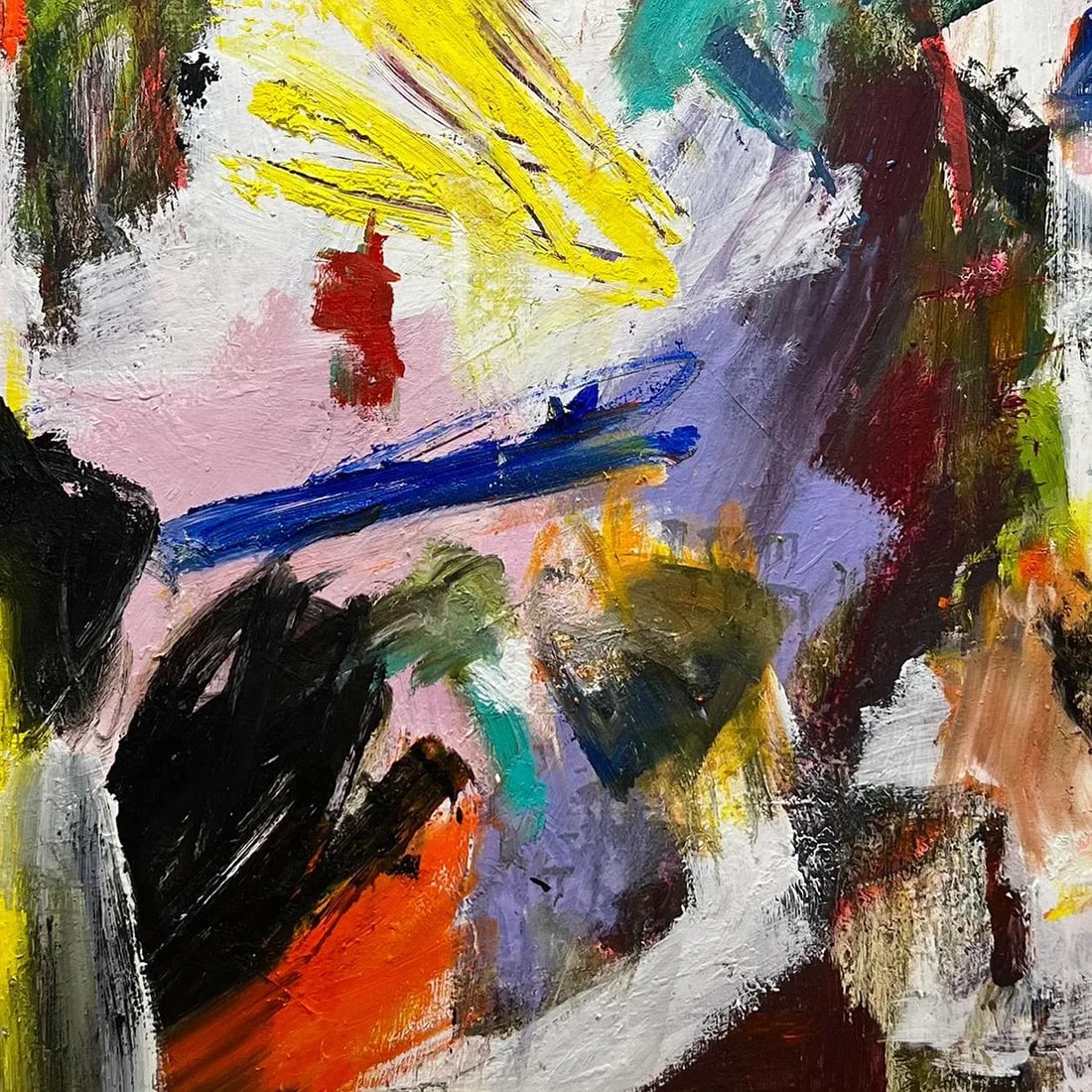 Contemporary Abstract Oil and Acrylic on Canvas Painting "Clay Pigeons" by Tommaso Fattovich - 5