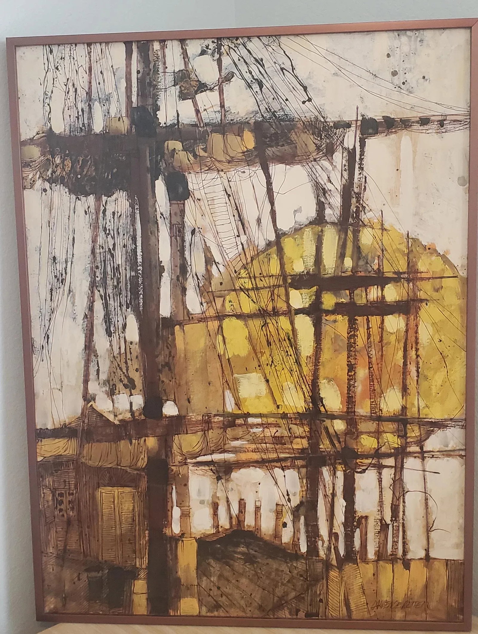 Mid 20th Century Abstract Nautical Lawerence Reiter Painting, "Mast" - 12