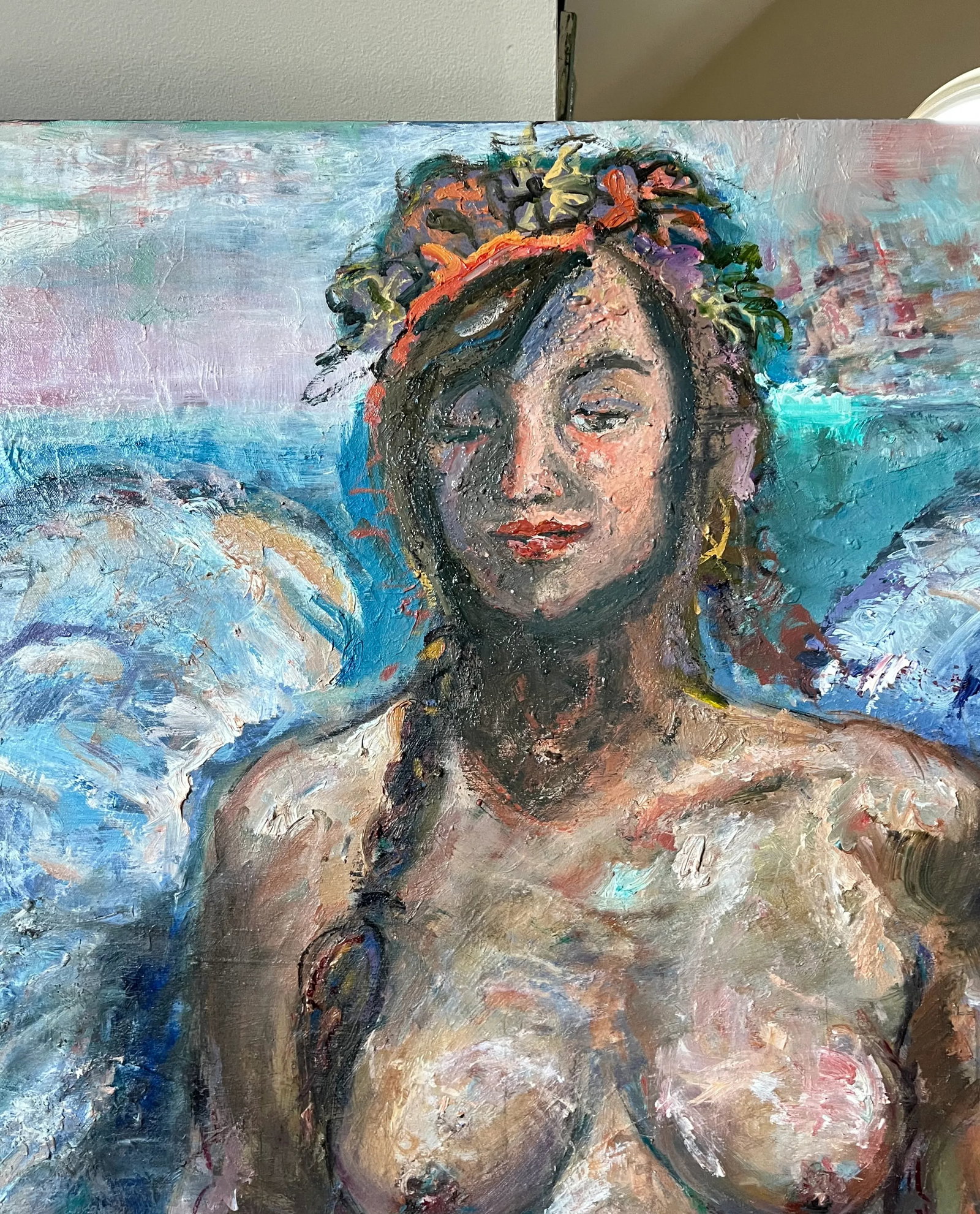 ''Birth of a Mermaid'' Contemporary, Figurative Oil Paintings, by Van Ness - 2