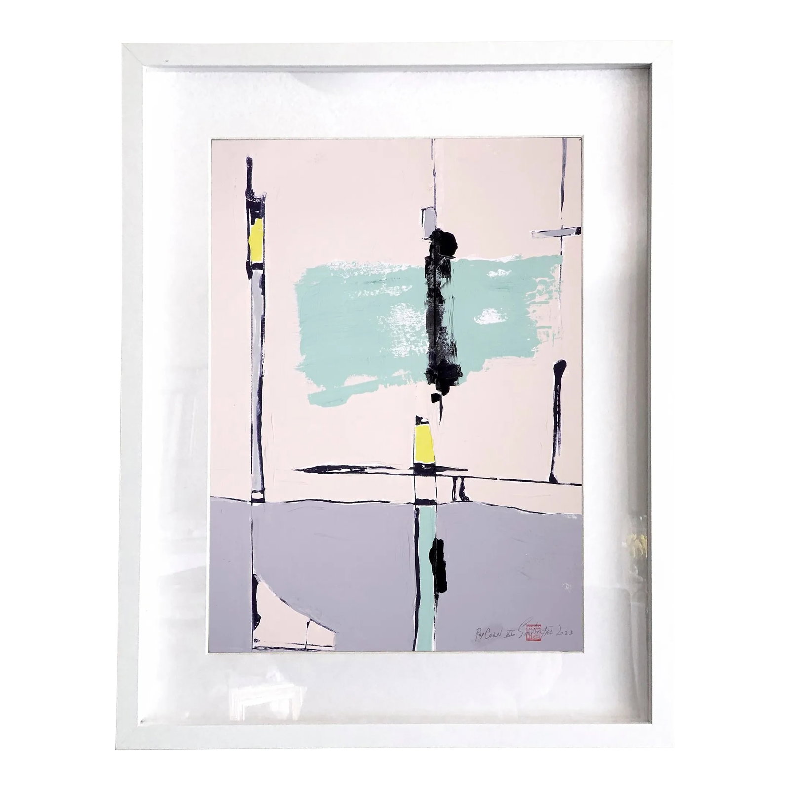 "popcorn.XI" Framed Abstract Original Painting (1 of 5)