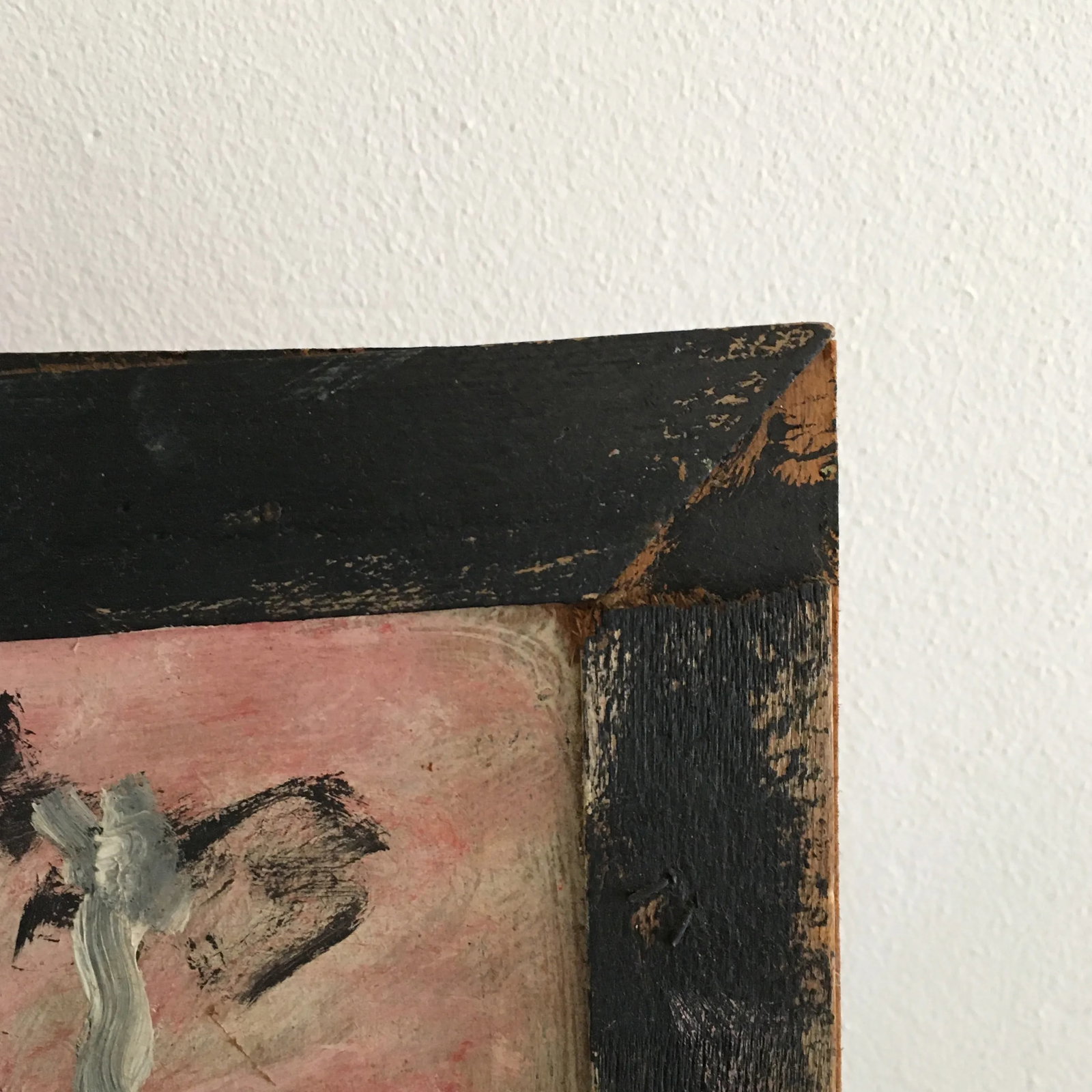 Purvis Young 1990's Abstract Figural Painting on Board and Handmade Frame - 6