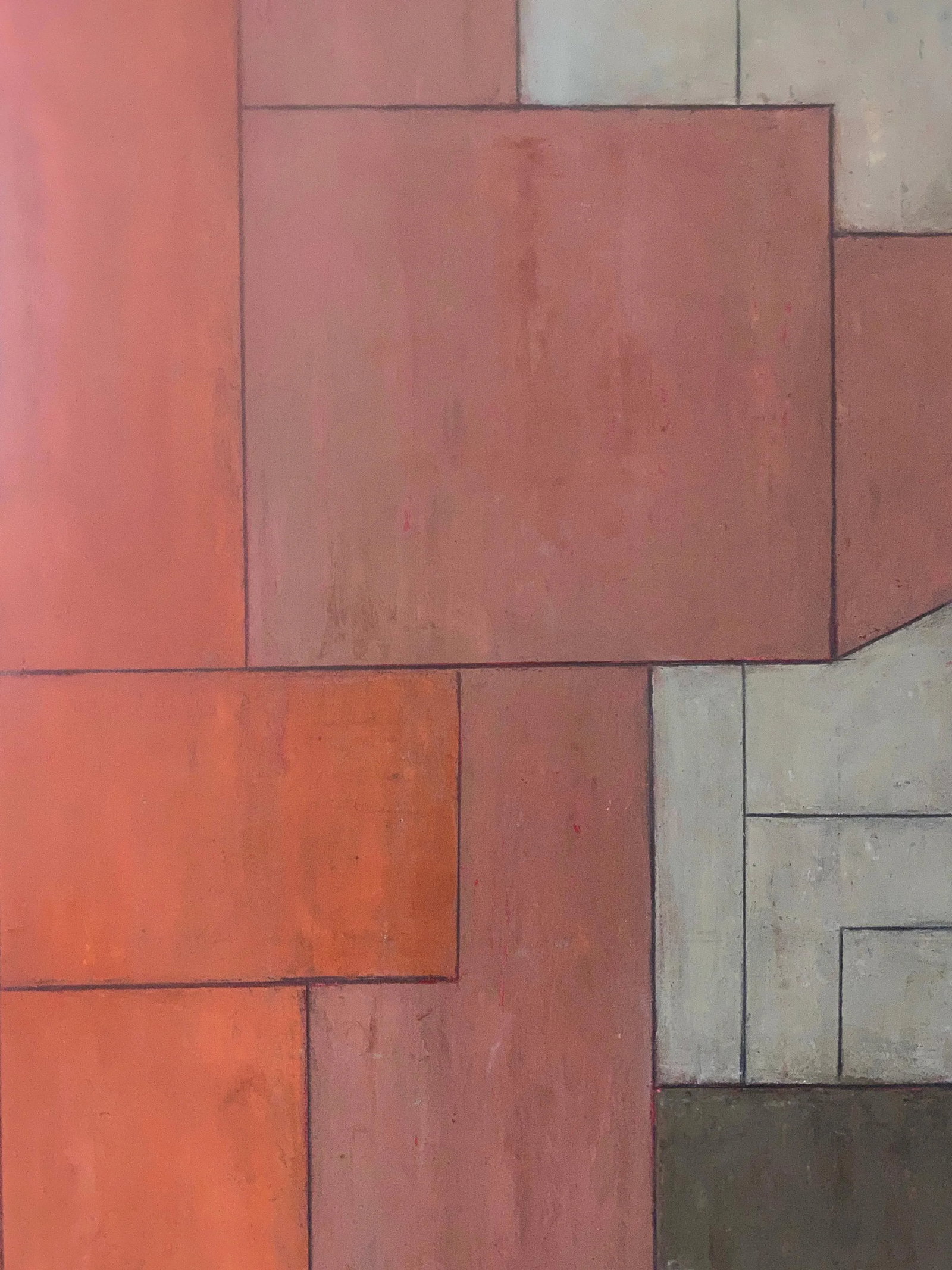 Contemporary Geometric Abstract Oil Painting Earth Tones by Stephen Cimini - 3