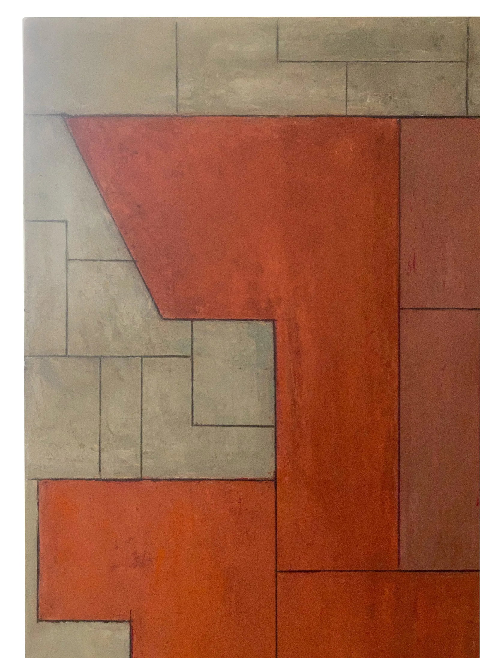 Contemporary Geometric Abstract Oil Painting Earth Tones by Stephen Cimini - 5