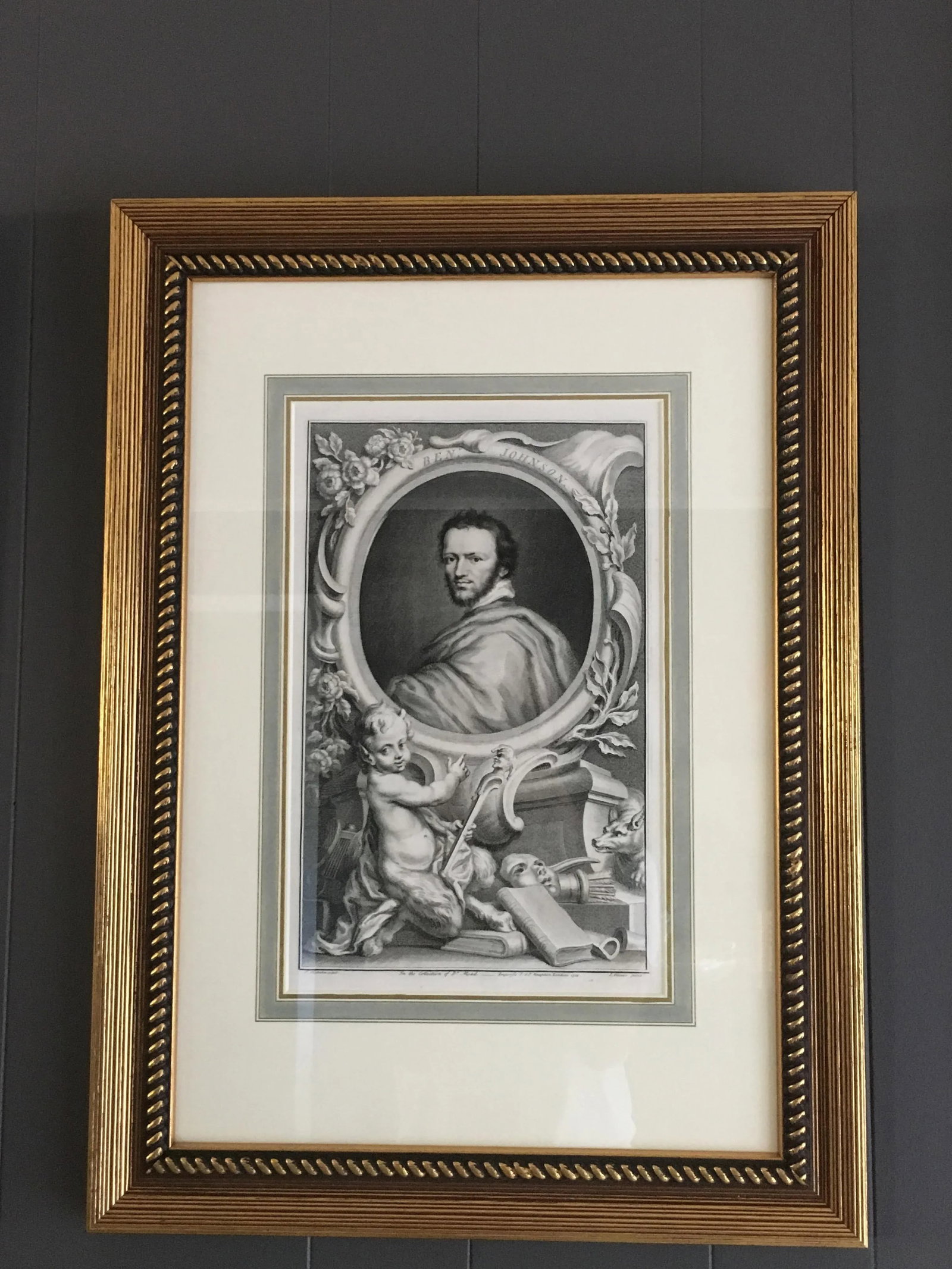 Set of Four Framed George Vertue Portrait Engravings in Neoclassical Gilt Frames - 3