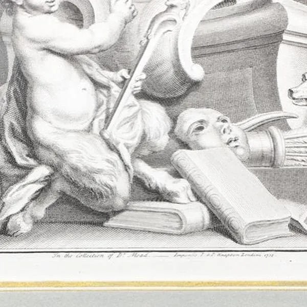 Set of Four Framed George Vertue Portrait Engravings in Neoclassical Gilt Frames - 8