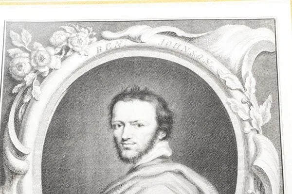 Set of Four Framed George Vertue Portrait Engravings in Neoclassical Gilt Frames - 9