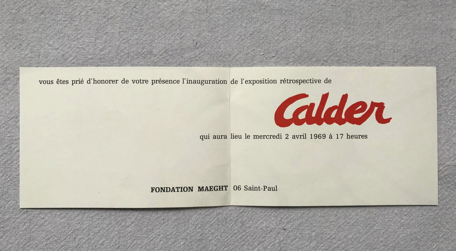 1969 Exhibition Opening Invitation ~ Alexander Calder, Fondation Maeght - 4