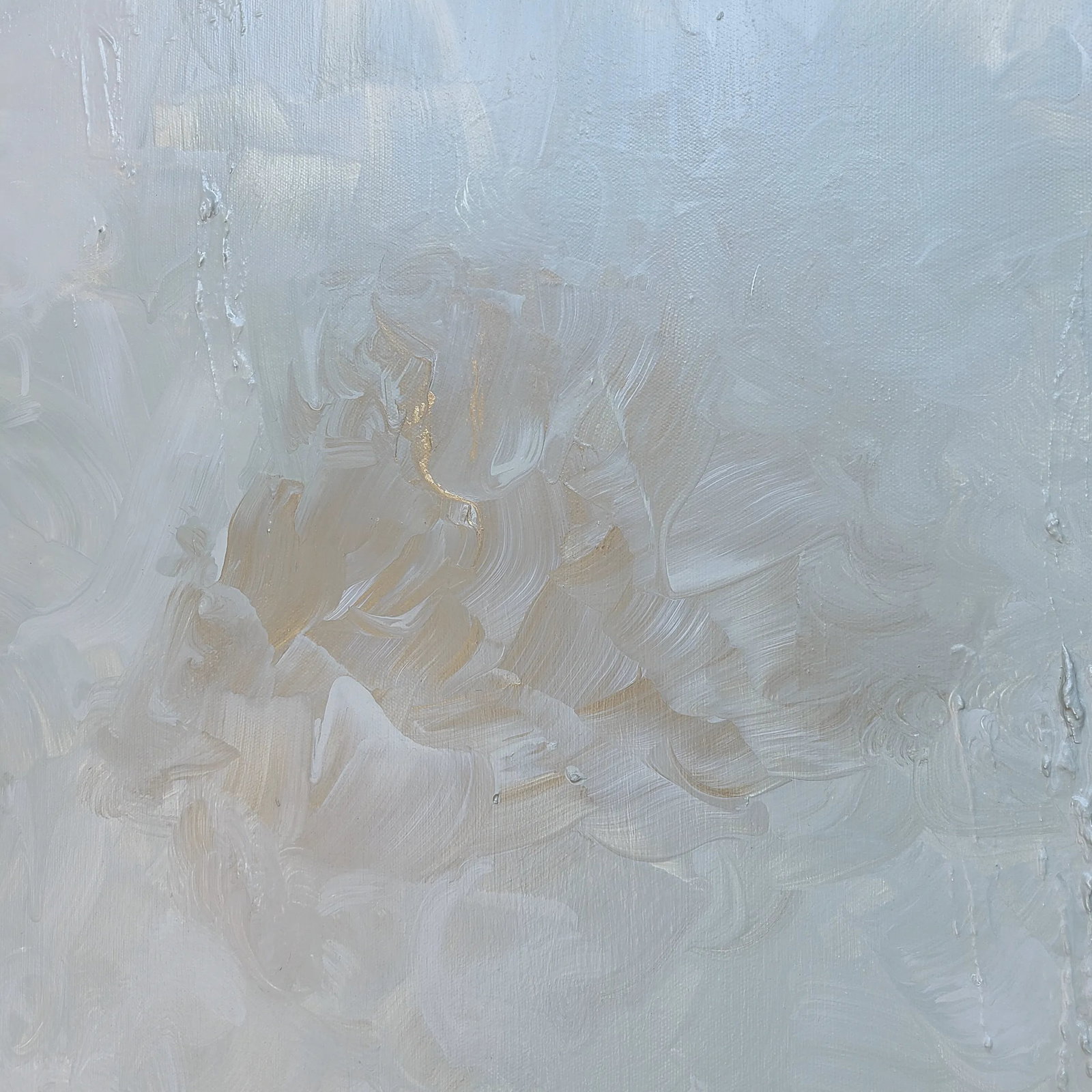 "White Flower" KR Moehr Large Original Abstract Neutral Art Painting - 6