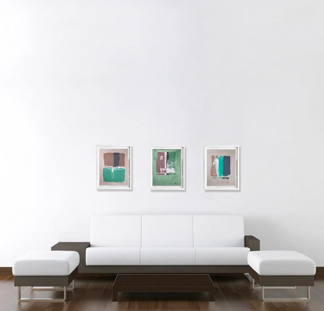 Static 426 Framed Abstract Brown / Green Painting - 5