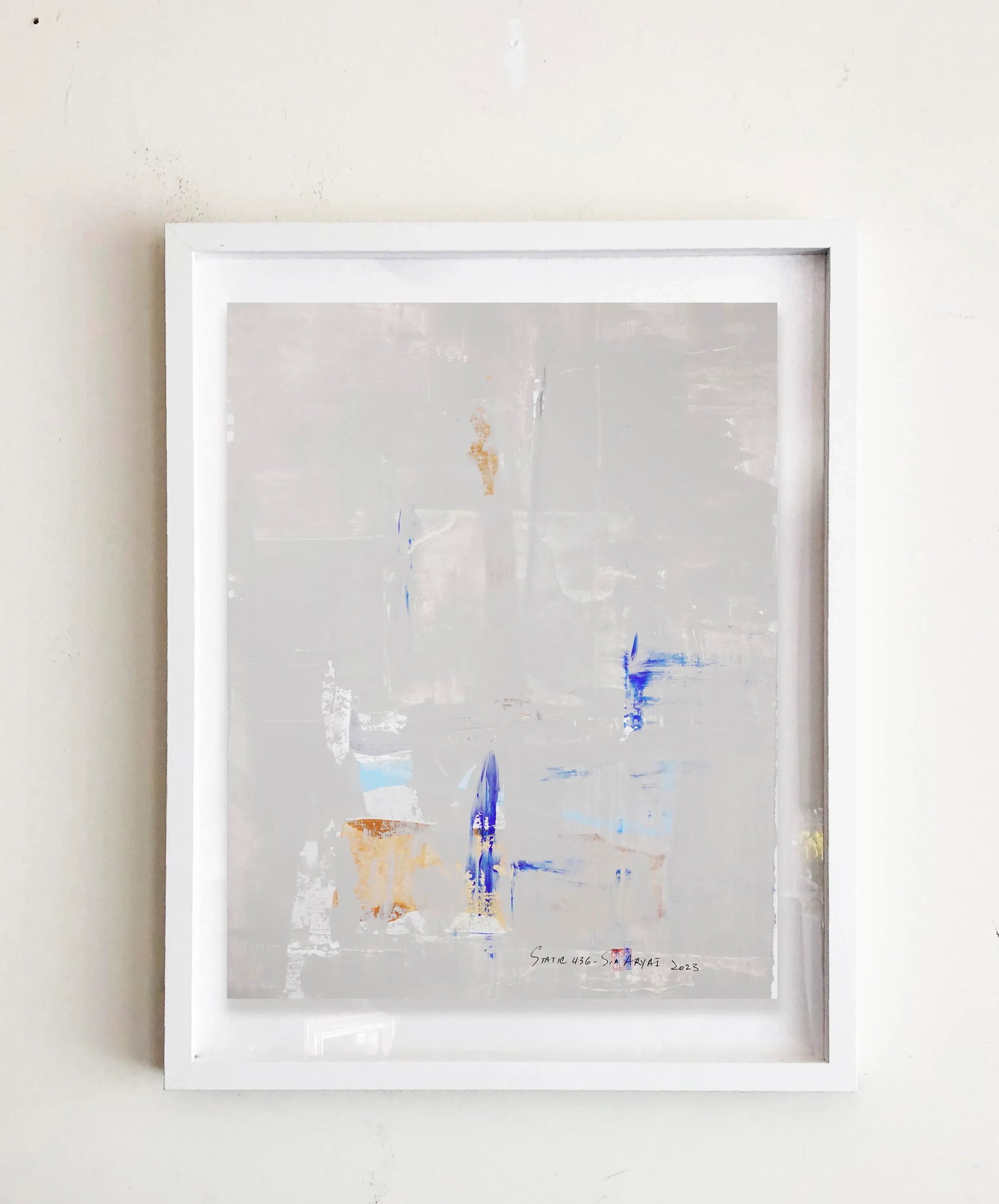 Static 436 Framed Vibrant Yellow Abstract Painting - 3