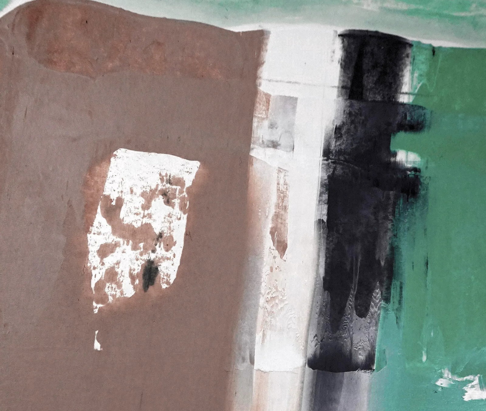 Static 423 Framed Abstract Green/Brown Painting - 2