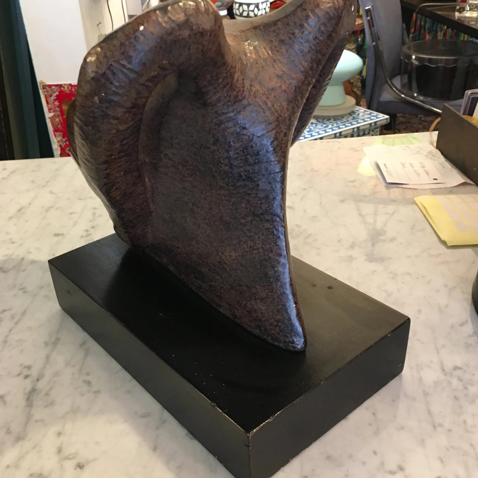 Textured Metal Ram Head Sculpture - 6