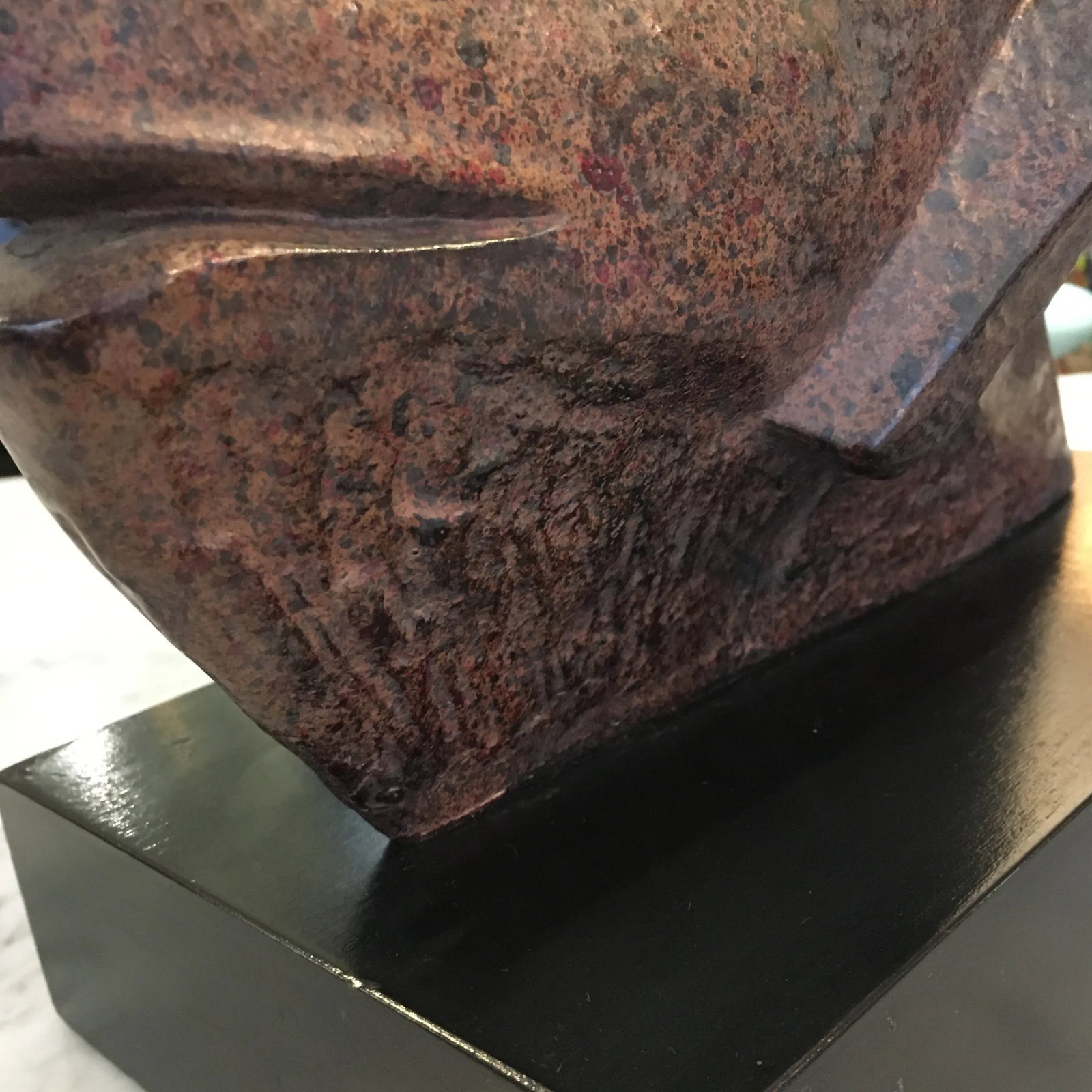 Textured Metal Ram Head Sculpture - 8