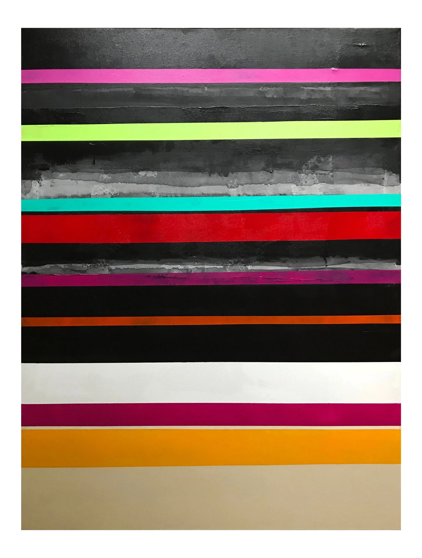 Contemporary "Abstract No. 37" Painting: From my 2014-present series,Abstract, this piece, no 37, is my latest offering. Mixed media (acrylic, primer, and color wash) on canvas, this item measures 30"w x 40"h. This piece has not been shown