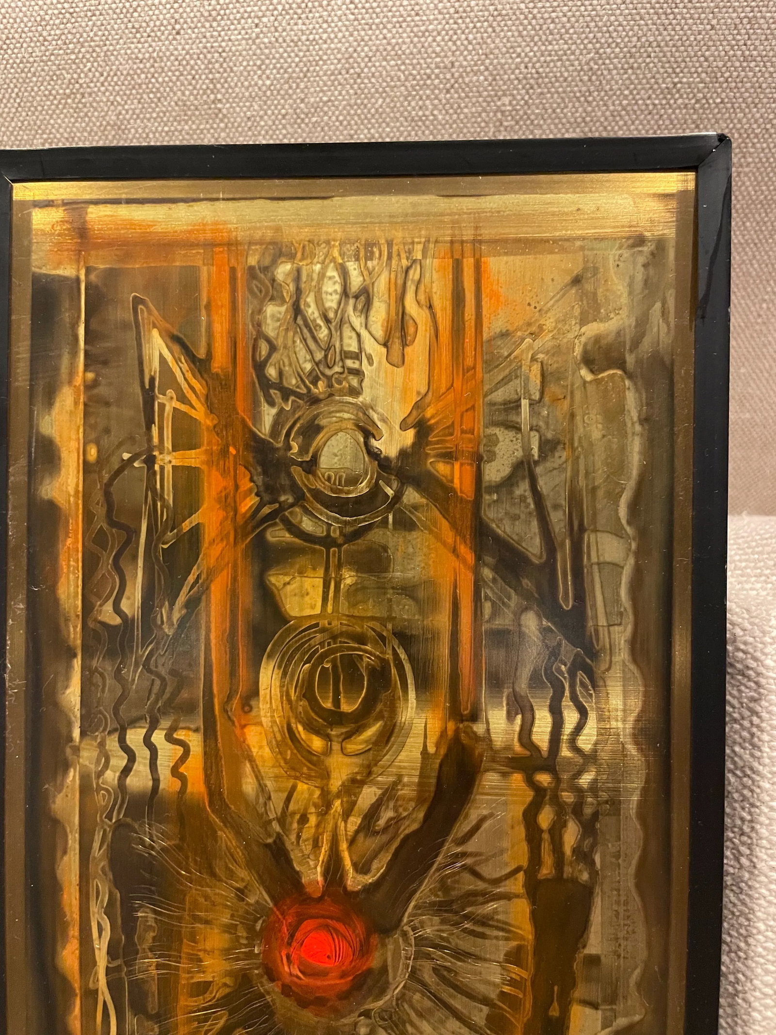 Original Bernard Rohne Etched Metallic Artwork 1972 - 4