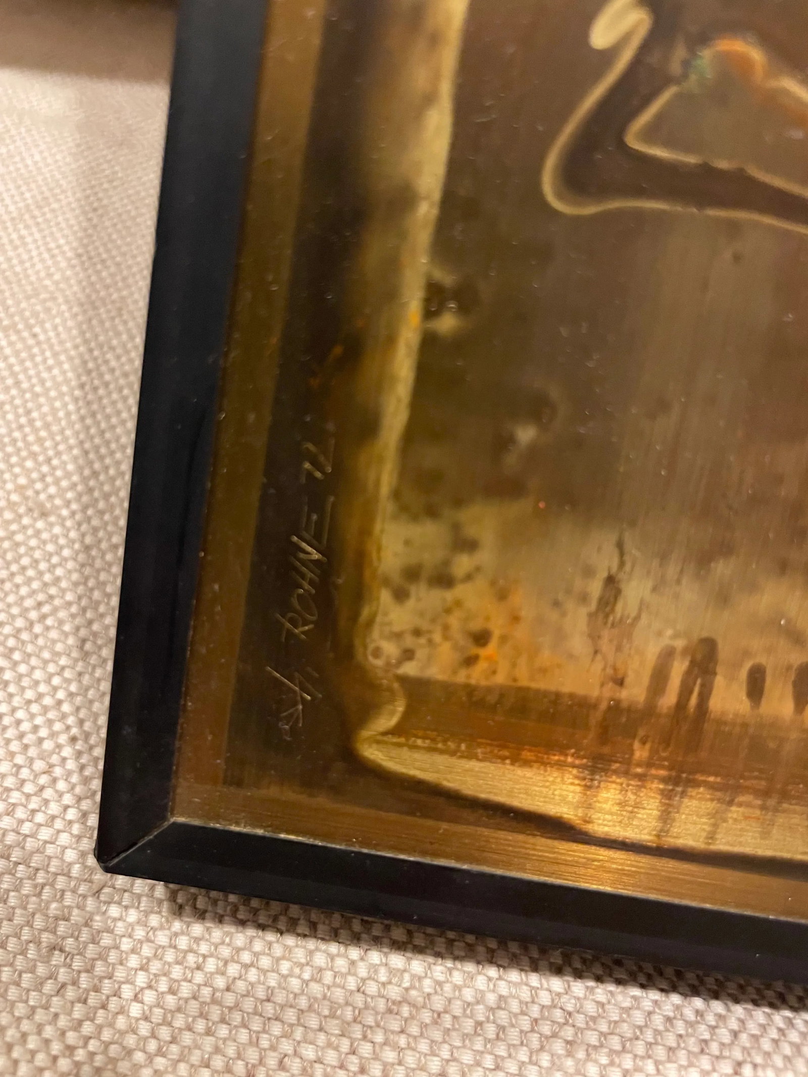 Original Bernard Rohne Etched Metallic Artwork 1972 - 5