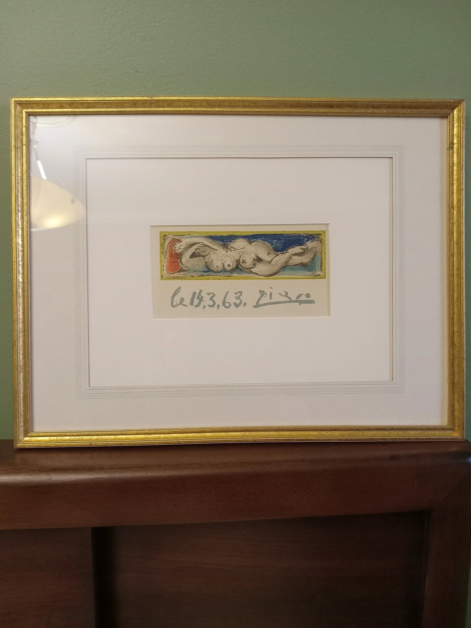 Picasso Original 1964 "Femme Nue Couchee." Lithograph. Edition: 1,000 - 9