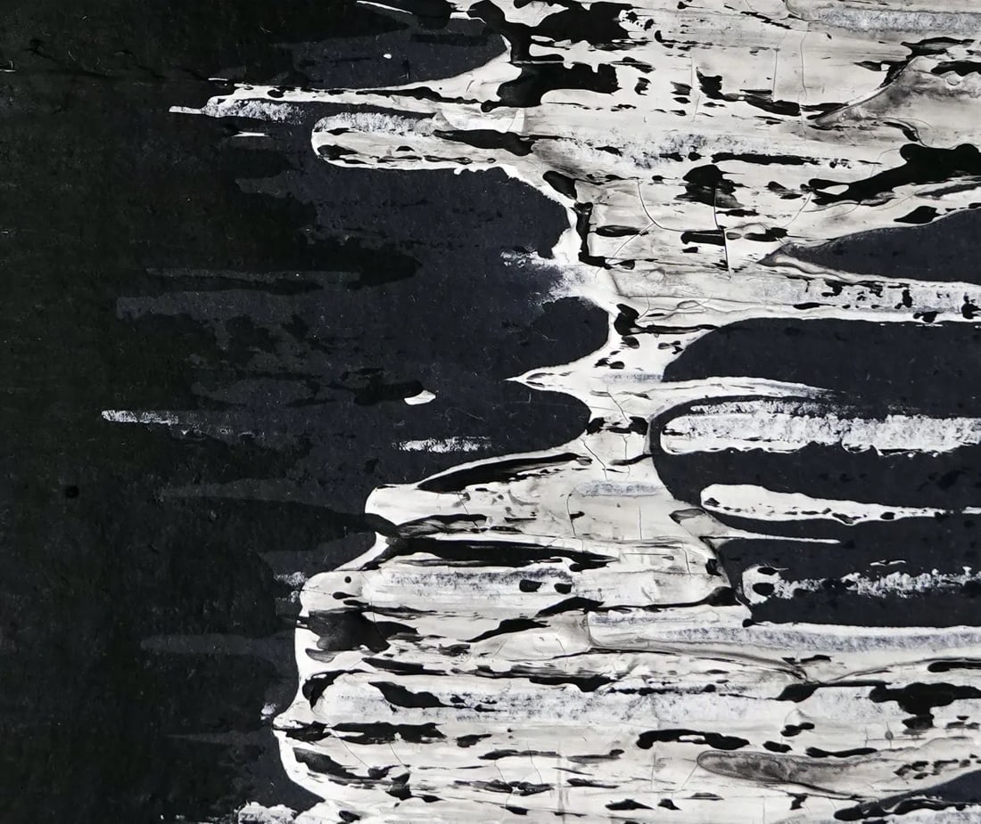 Verve. IX Framed Abstract Black and White Painting - 3