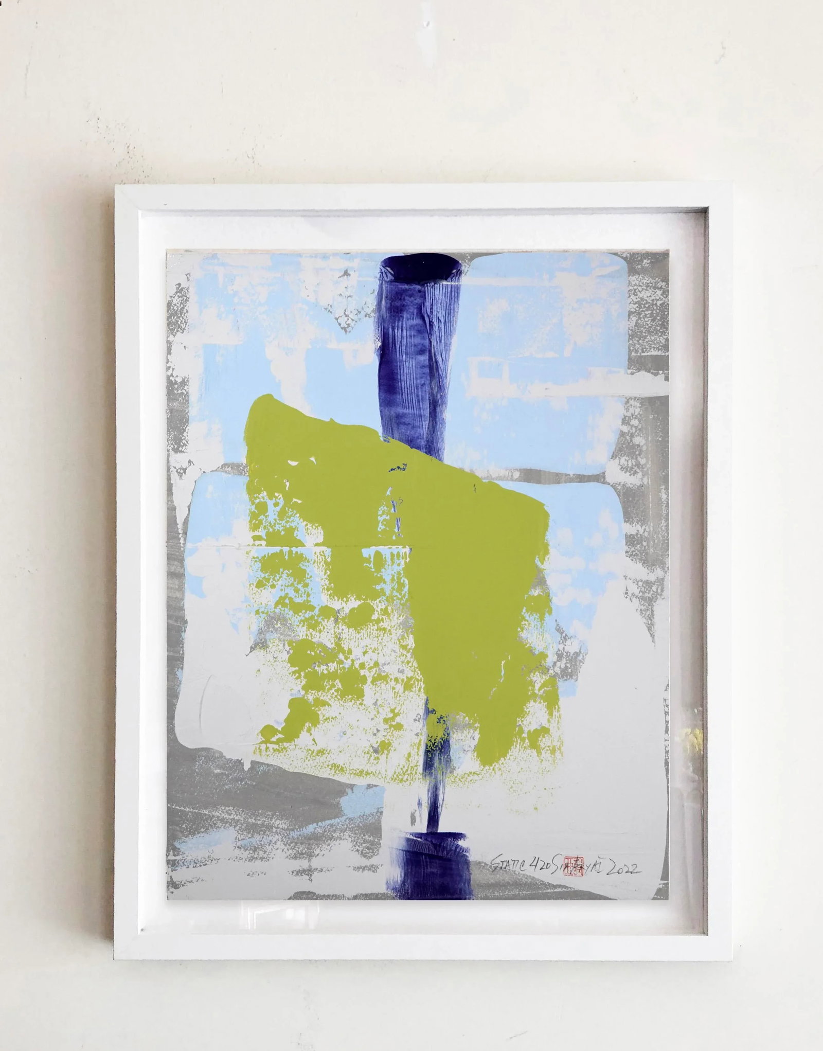 Static 420 Framed Blue/Green Modern Painting - 3
