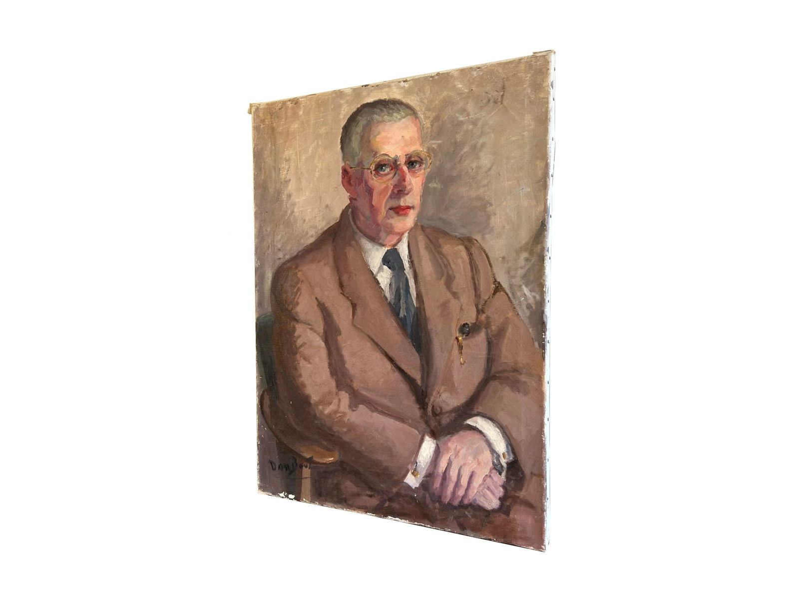 Portrait of a Man Original Oil on Canvas Painting - 3