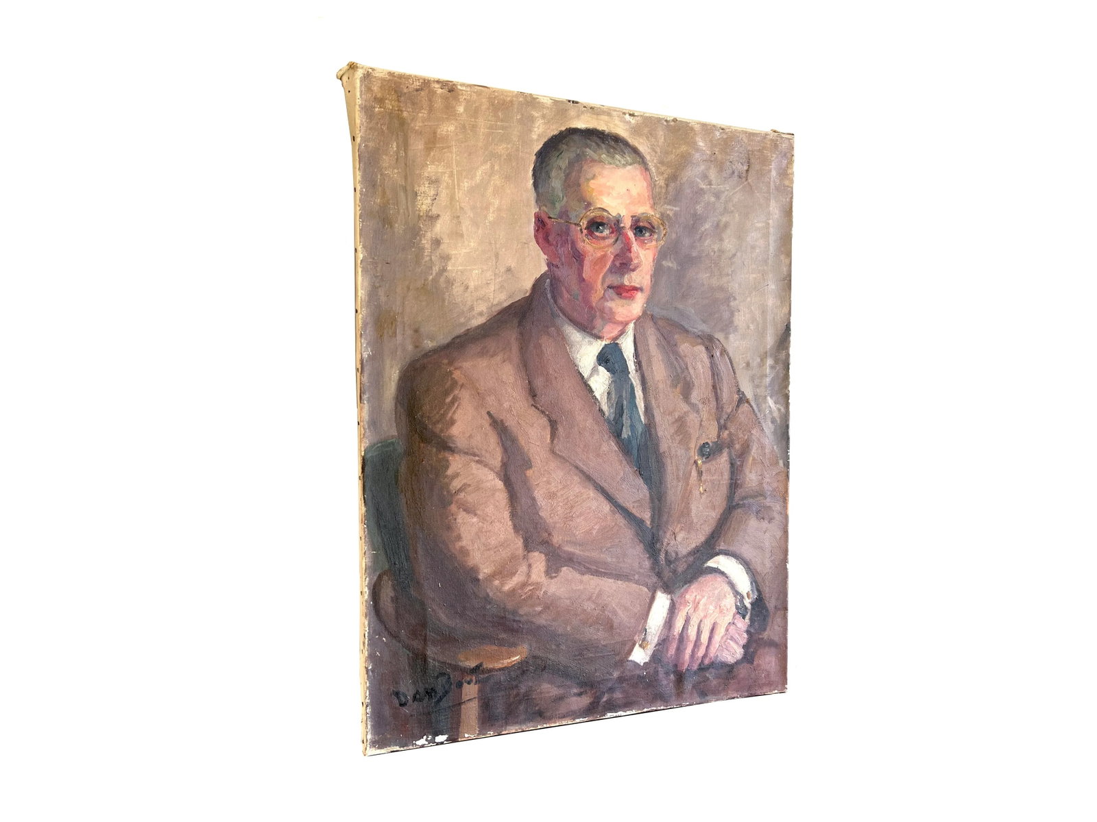 Portrait of a Man Original Oil on Canvas Painting - 4