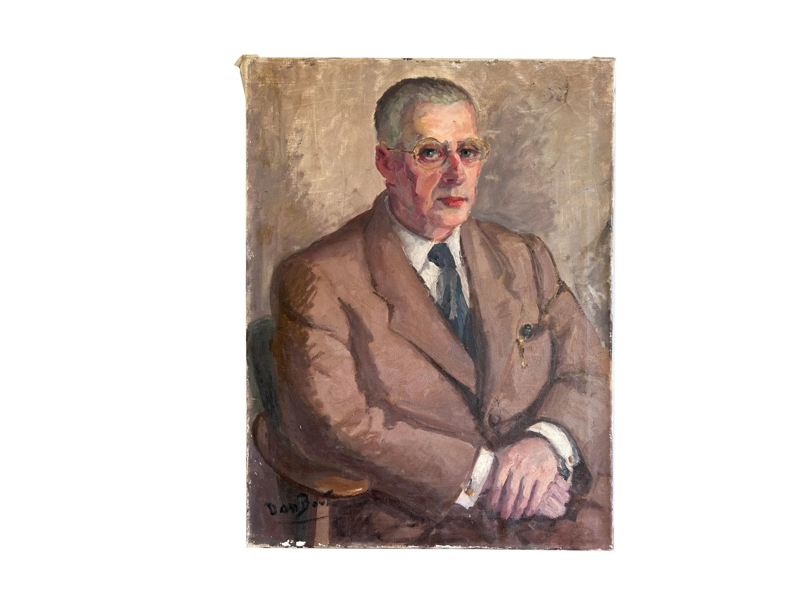 Portrait of a Man Original Oil on Canvas Painting - 7