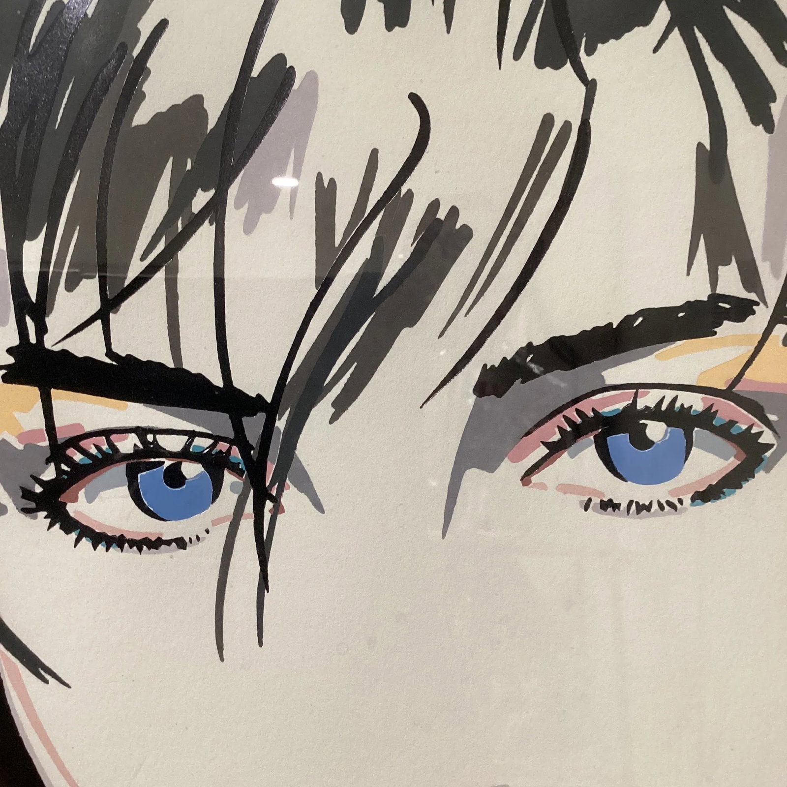 Vintage Dennis Mukai-Caren Peterson 'Blue Eyes' Litho-Hand Signed Framed - 11