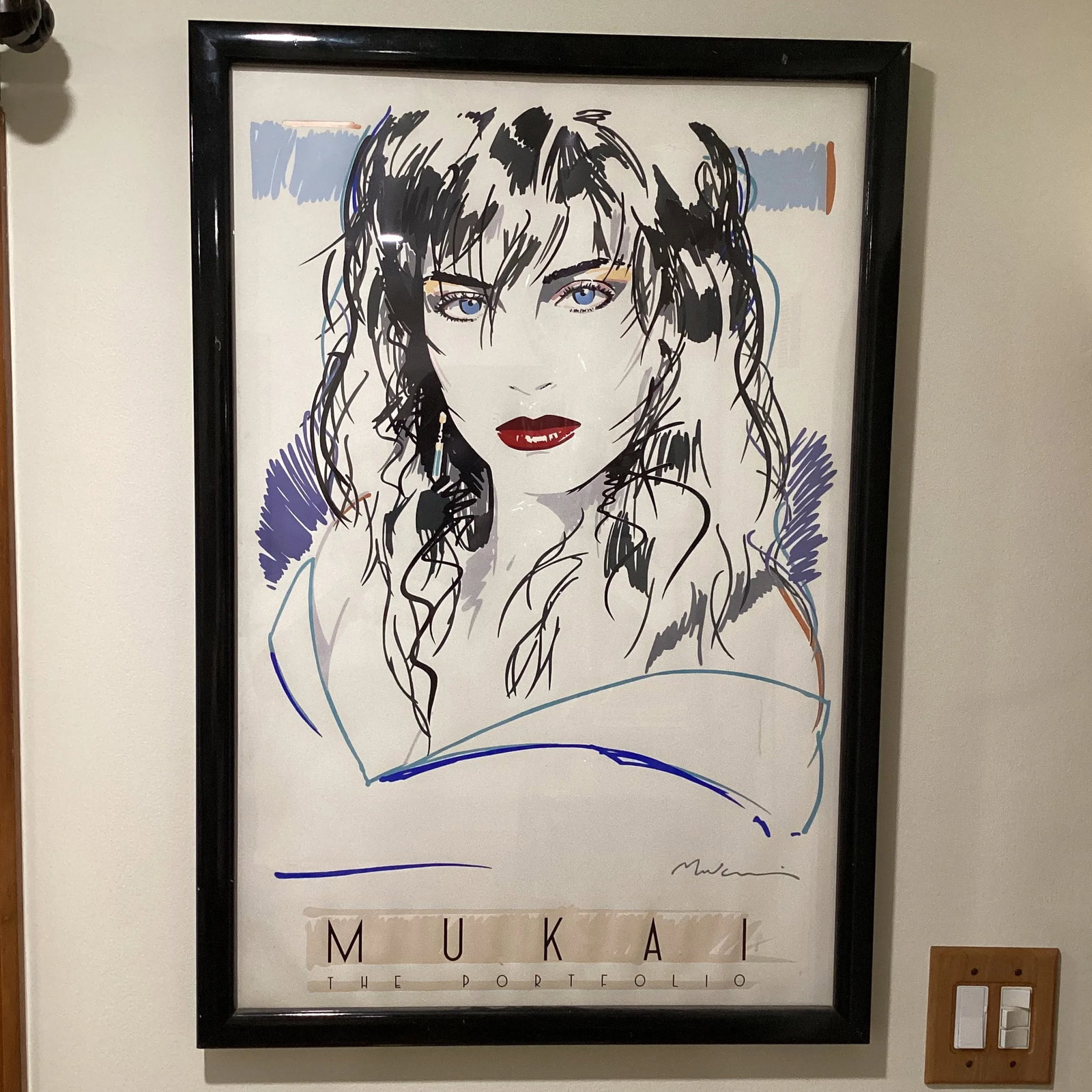 Vintage Dennis Mukai-Caren Peterson 'Blue Eyes' Litho-Hand Signed Framed - 13