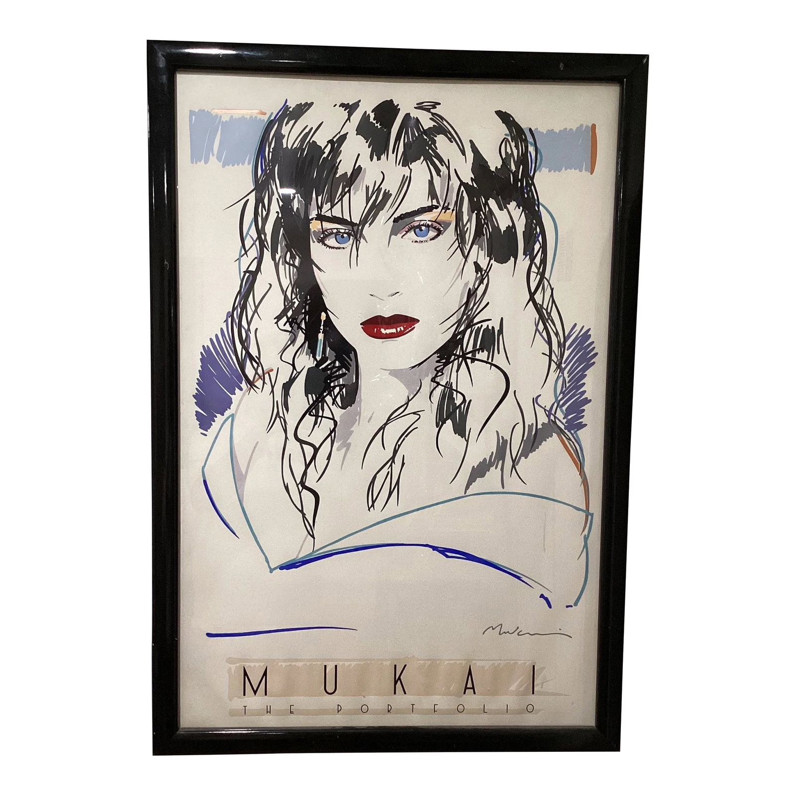Vintage Dennis Mukai-Caren Peterson 'Blue Eyes' Litho-Hand Signed Framed: Dennis Mukai Lithograph Caren Peterson " Blue Eyes " Signed and framed Limited Special Edition Condition: Alterations: Original Condition Unaltered Imperfections: Some Imperfections Condition Notes: G