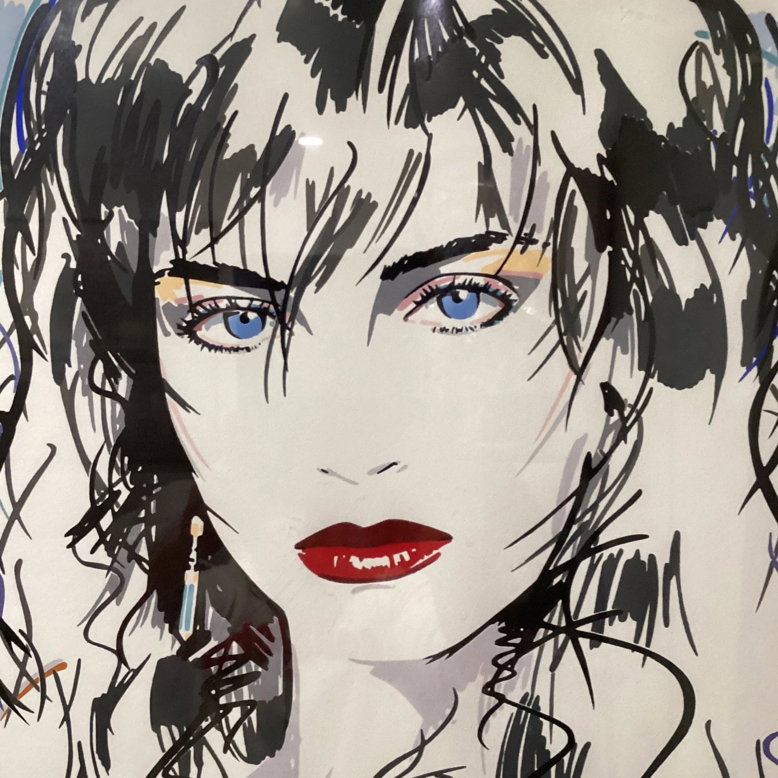 Vintage Dennis Mukai-Caren Peterson 'Blue Eyes' Litho-Hand Signed Framed - 3