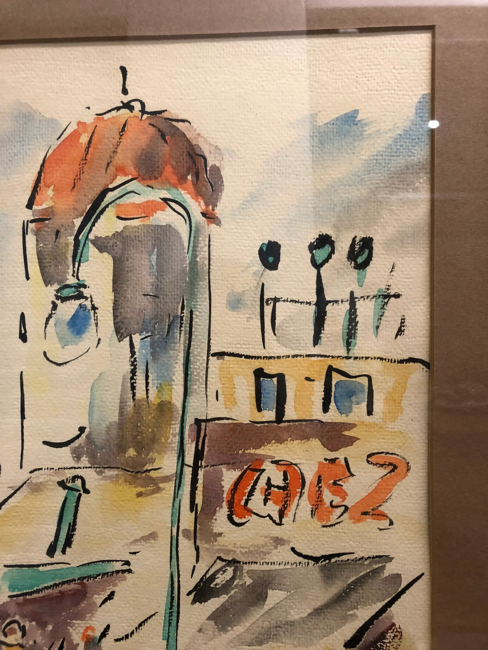 Vintage "Paris Street Scene" Watercolor Painting by Fred Roner - 5
