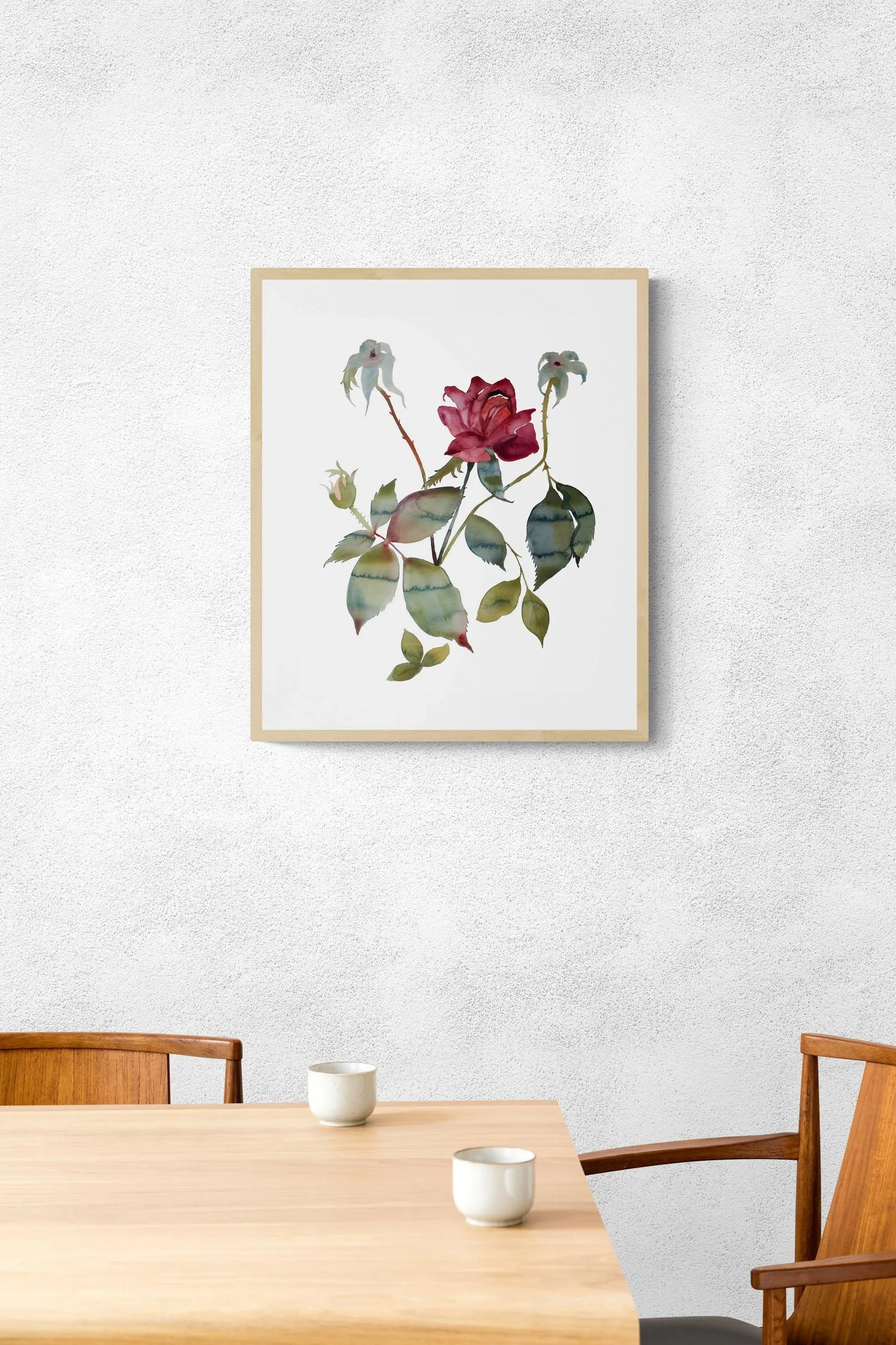 "Rose Study No. 85" Contemporary Original Botanical Flowers Watercolor Painting by Elizabeth Becker - 2