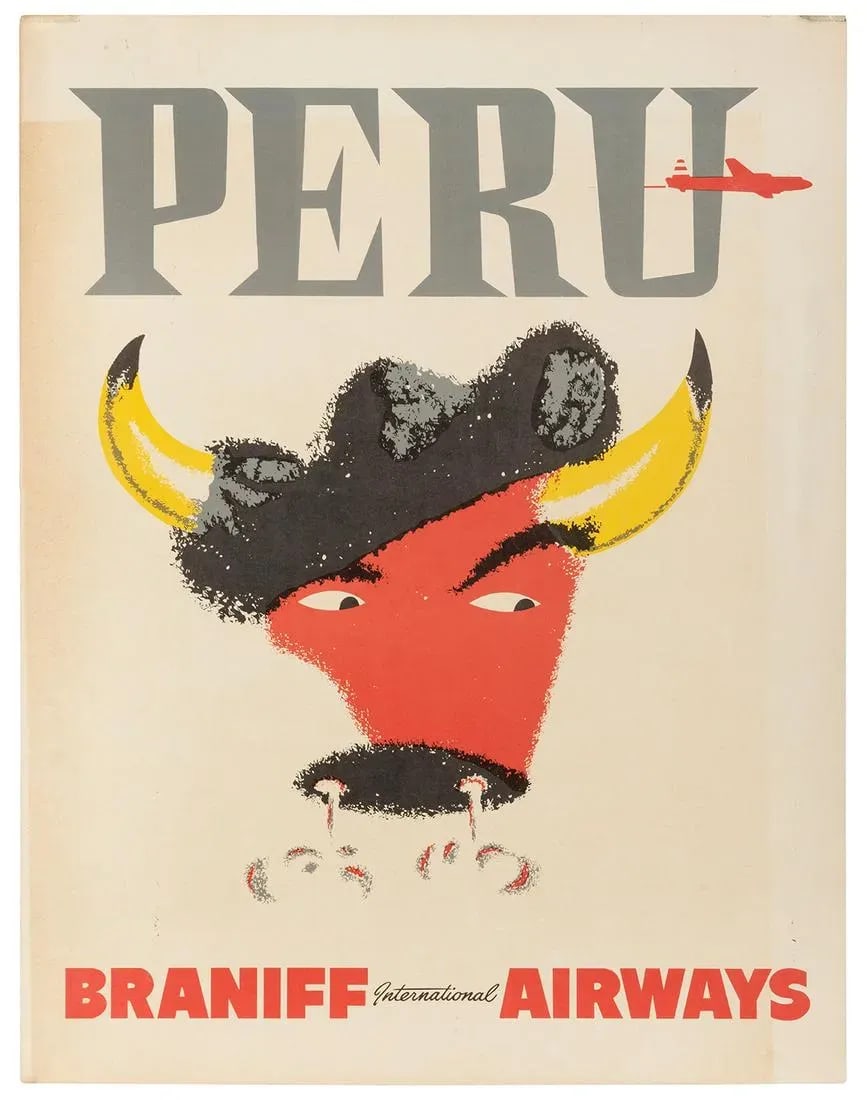Peru / Braniff International Airways. 1960s. Offset Lithograph - 3