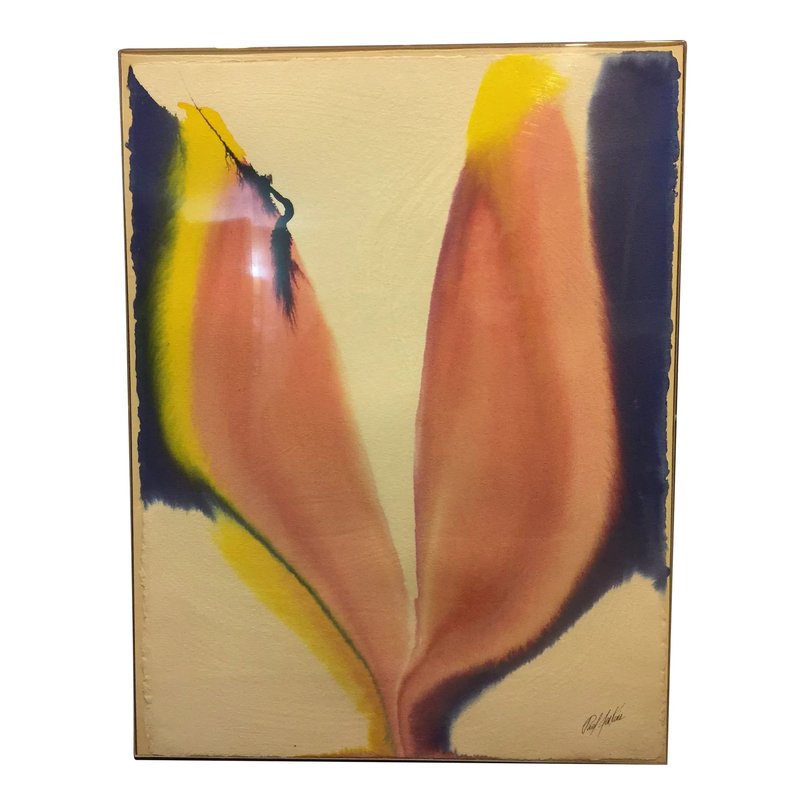 Paul Jenkins "Phenomena Egyptian Vase" Still Life Original Watercolor Painting 1975: original watercolor Phenomena Egyptian Vase by Paul Jenkins signed in the front and back. 1975 measurement 23" x 30" Condition: Alterations: Original Condition Unaltered Imperfections: Some