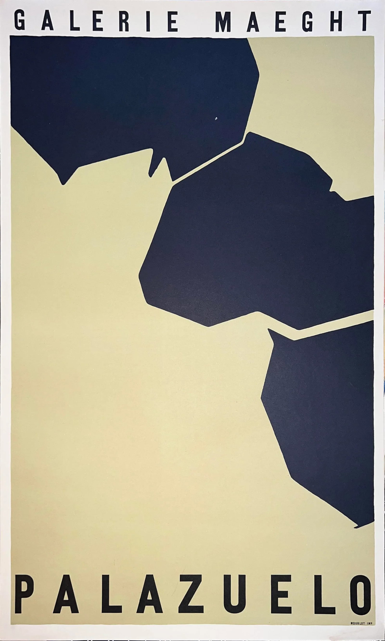 Pablo Palazuelo at Galerie Maeght, Paris, 1958 (Mourlot Print) Exhibition Poster: RARE Exhibit Poster Lithograph, Pablo Palazuelo at Galerie Maeght, Paris, 1958 (Mourlot print) Height: 26.5" Width: 17" Velvet matte paper. Artist: Pablo Palazuelo was a Spanish painter and sculptor