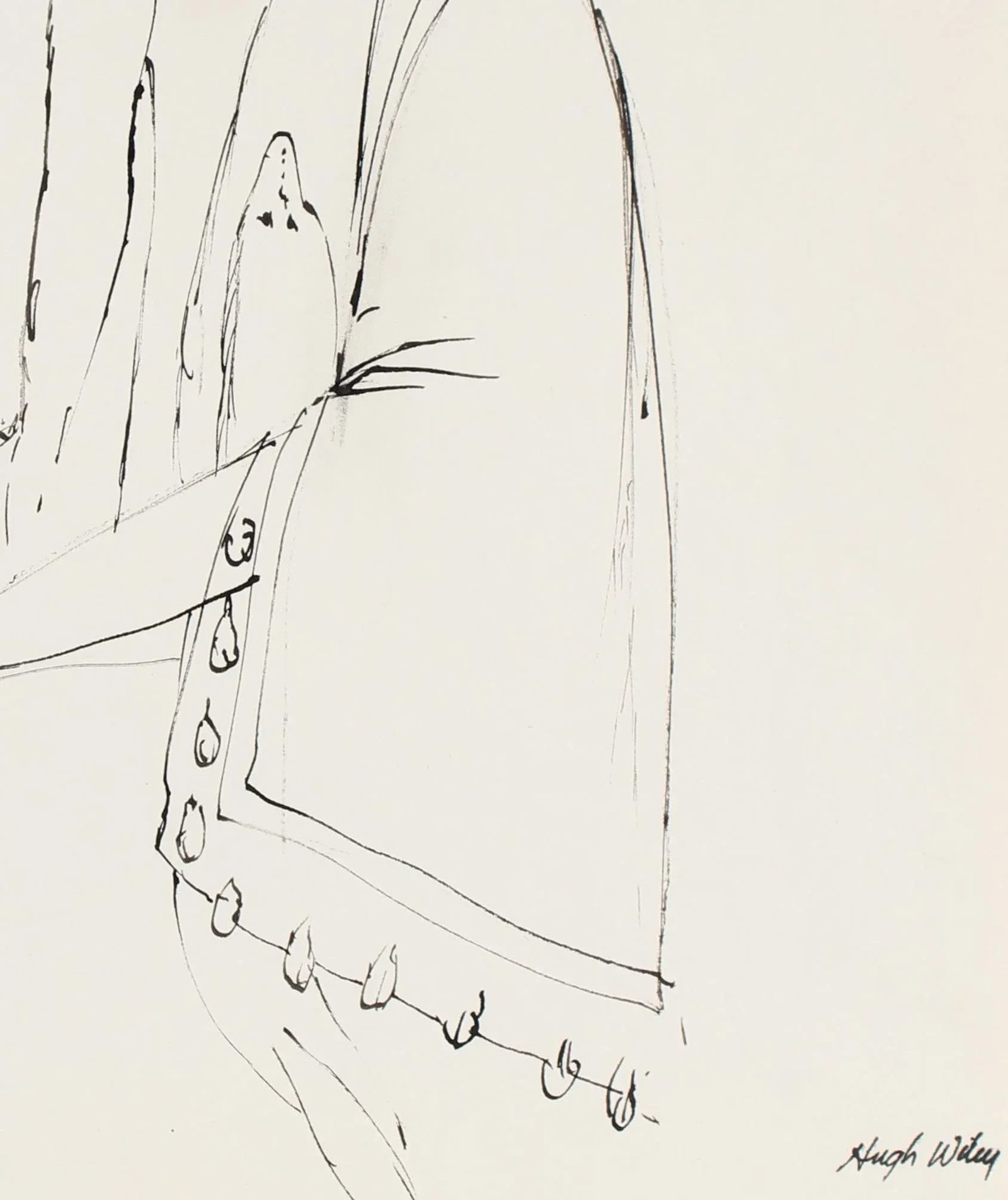 Portrait of a Native American Woman in Ink, 1974 - 2