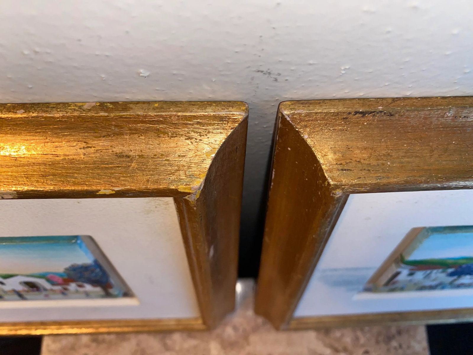 Vintage Miniature Mexican Themed Paintings Signed, Framed - a Pair - 9