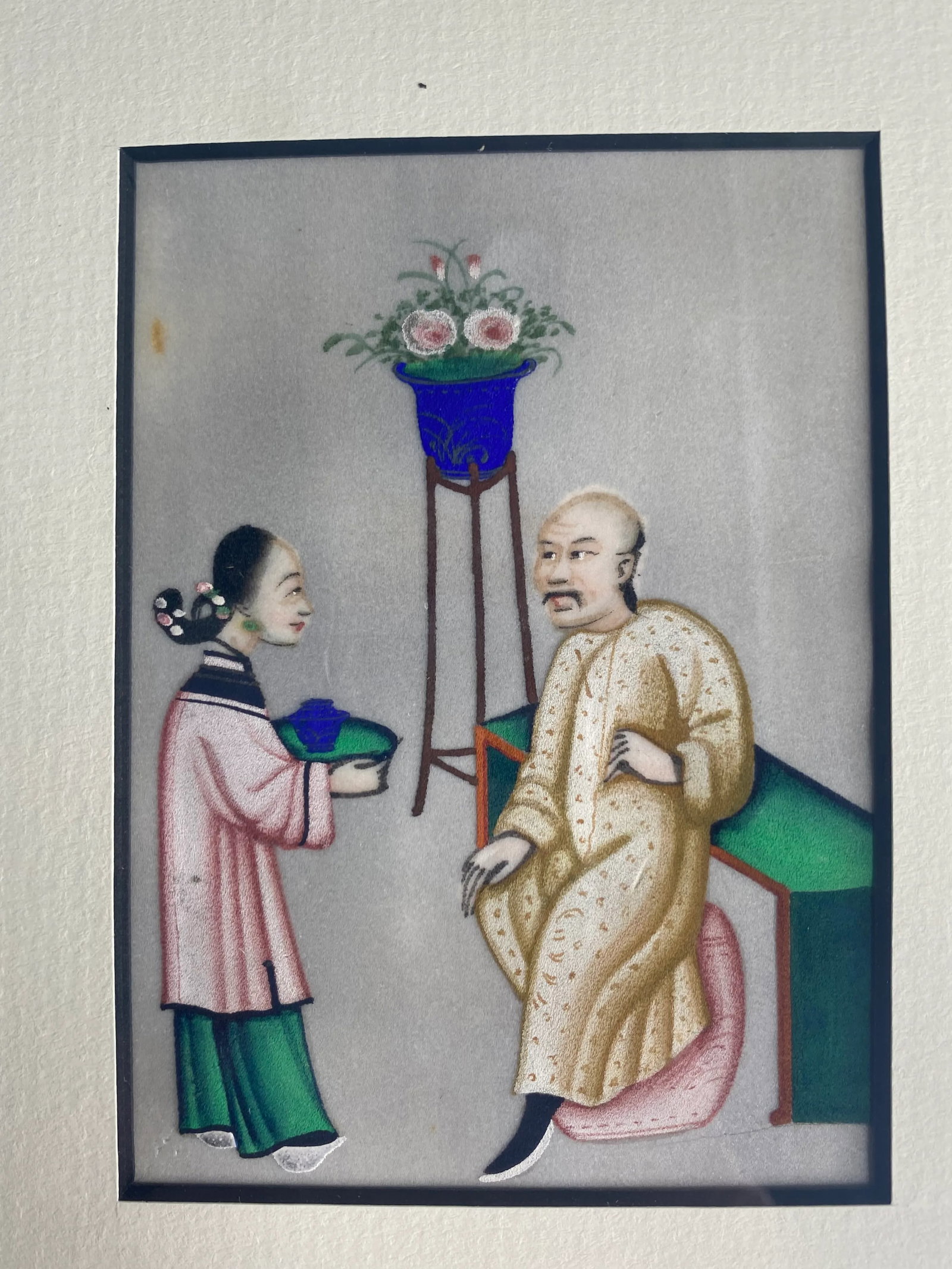 Series of Twelve Antique Chinese Export Framed Pith Paintings - 2