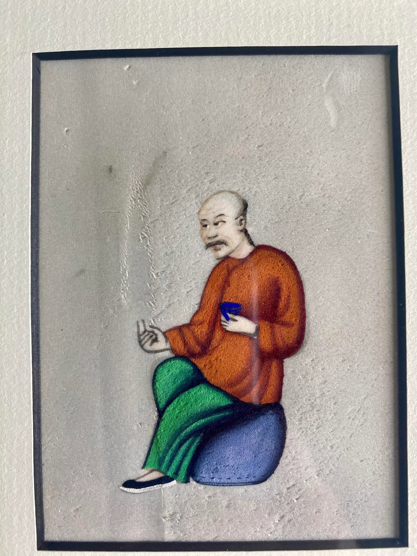 Series of Twelve Antique Chinese Export Framed Pith Paintings - 4