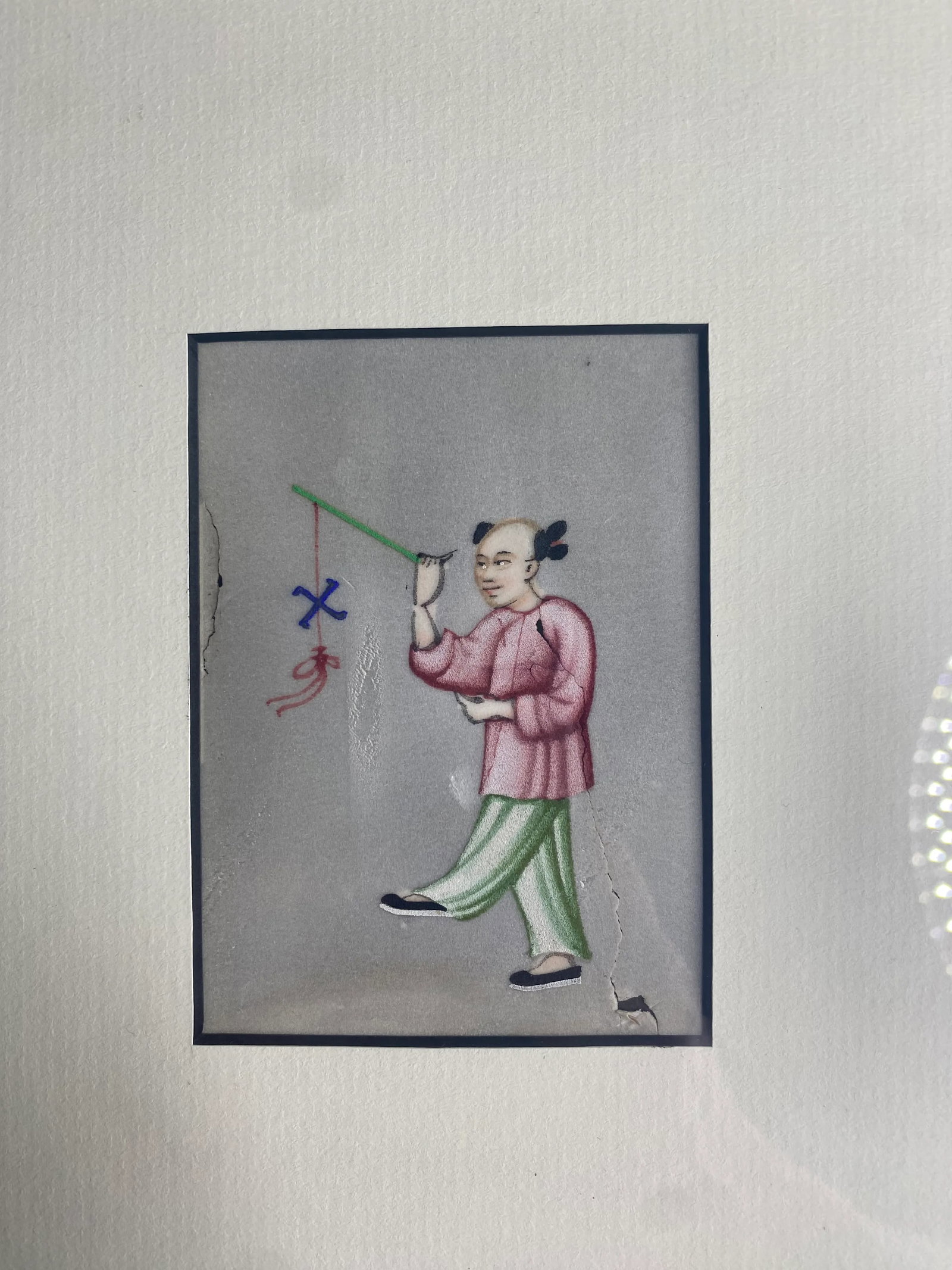 Series of Twelve Antique Chinese Export Framed Pith Paintings - 6