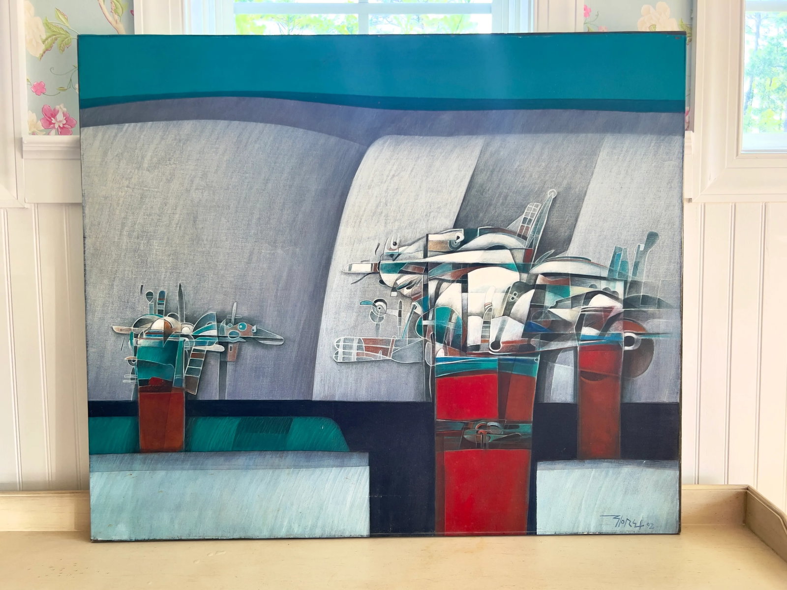 1992 Original Alberto Flores Series "Encuentro" Post-Modern Acrylic Painting - 2
