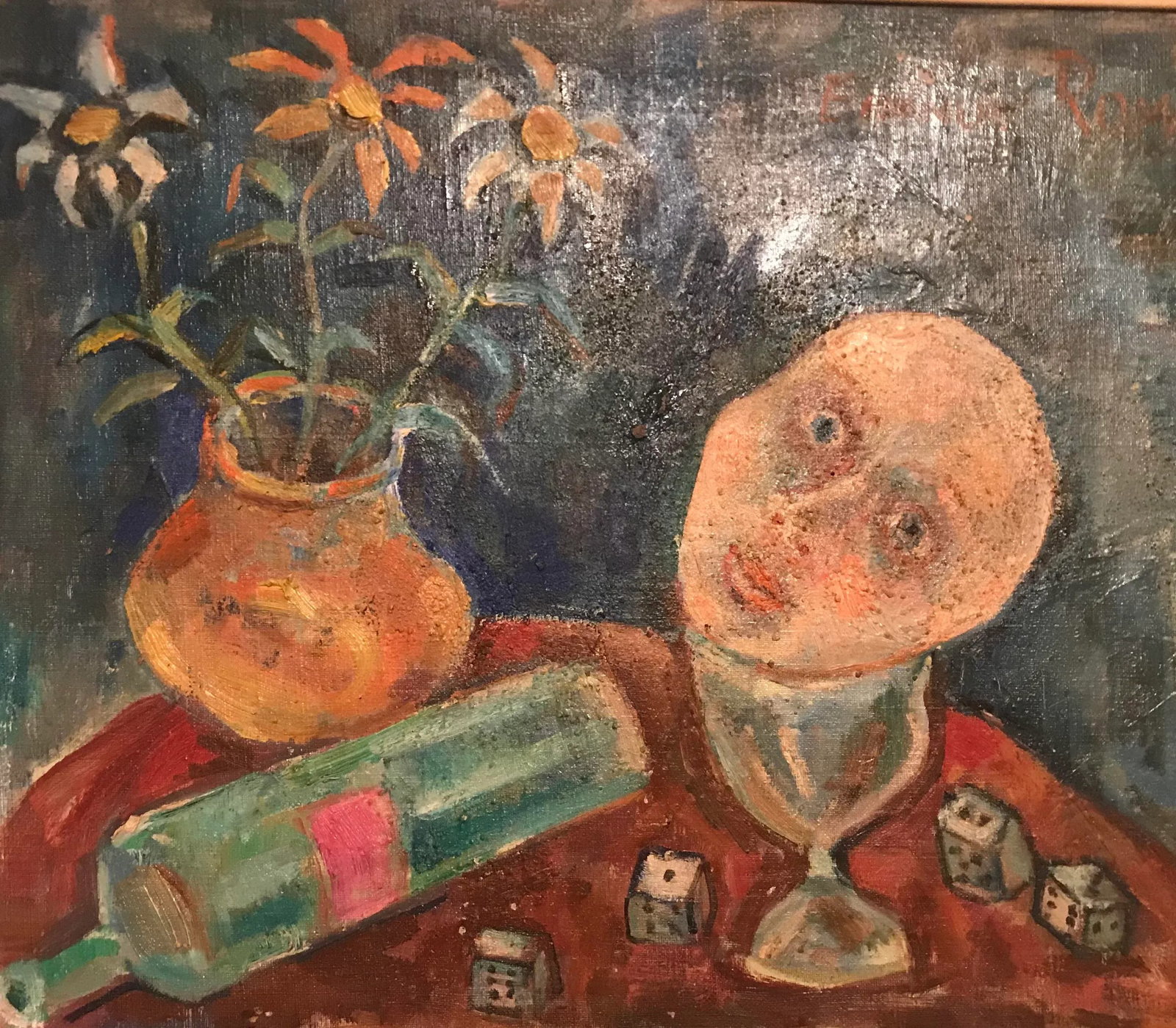 Still Life With Bottle and Head Painting - 2