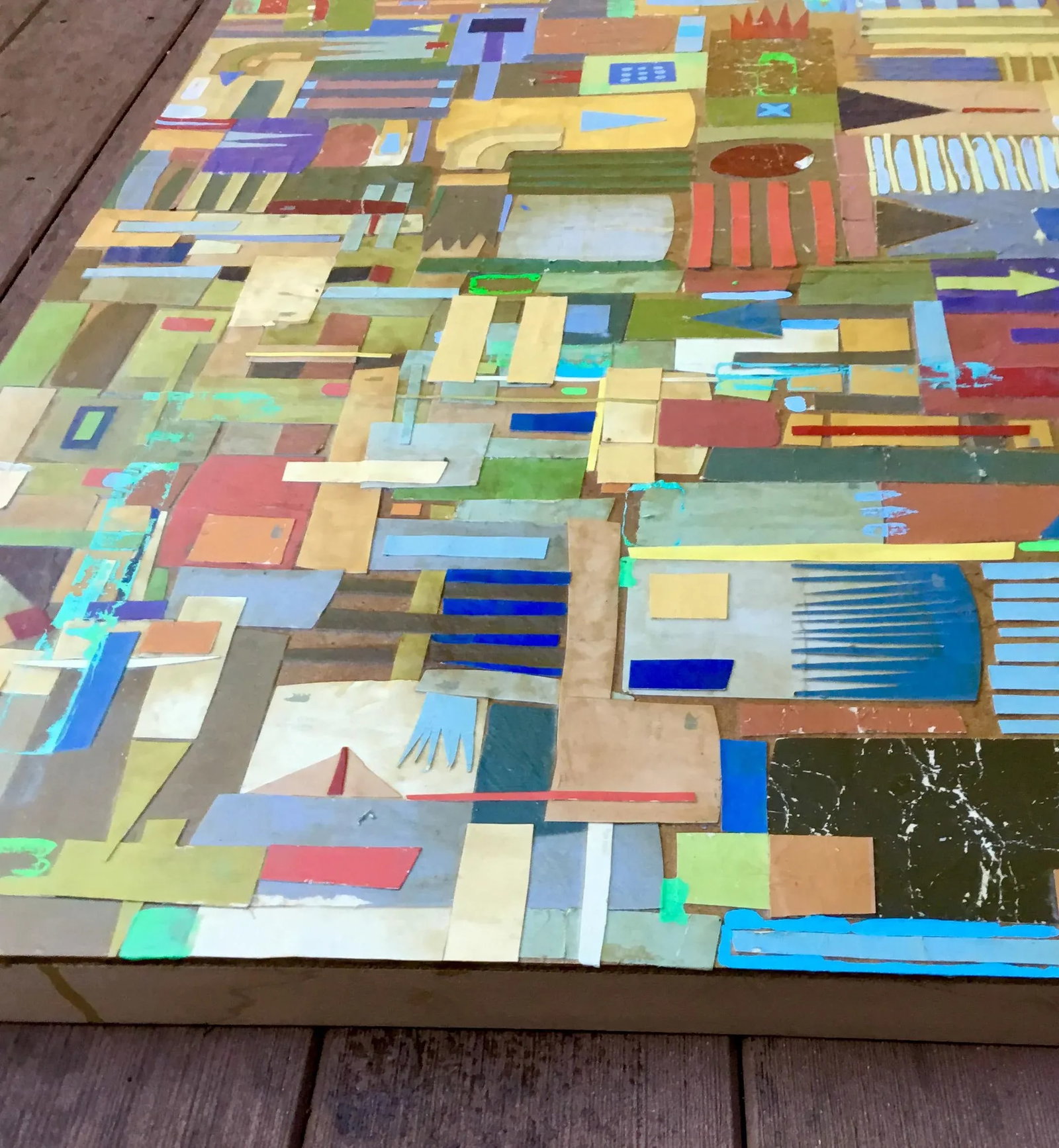 Cut Up Behr Paint Color Samples, Original Collage - 2