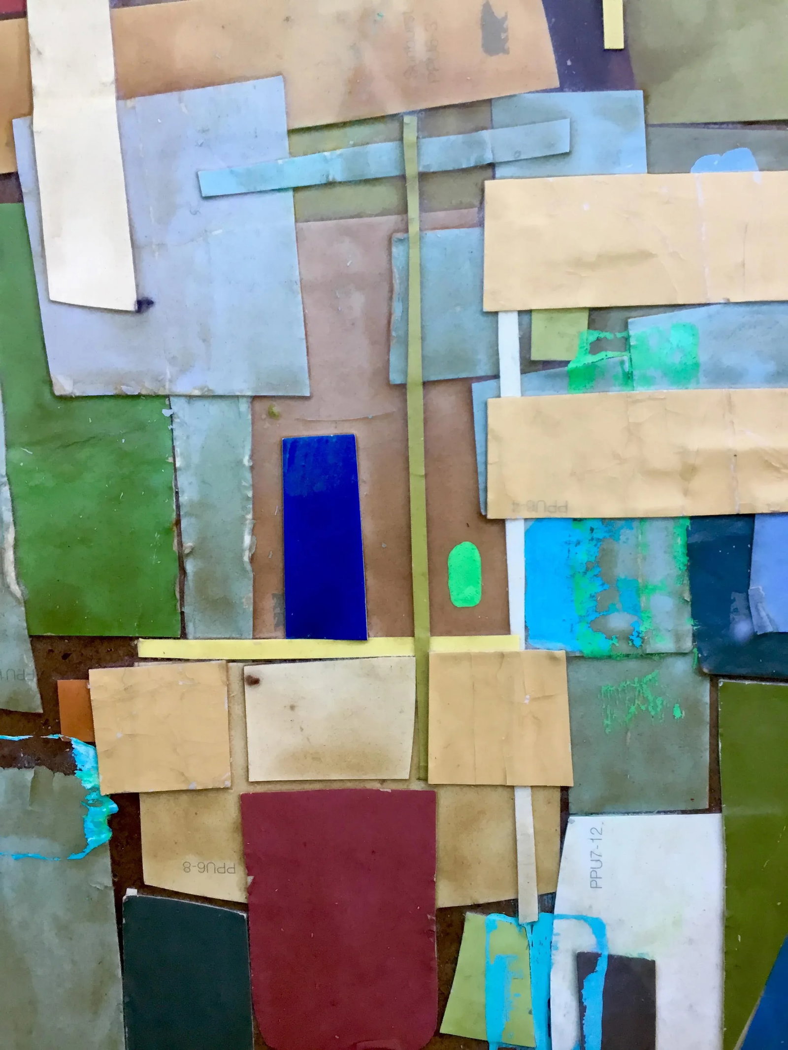 Cut Up Behr Paint Color Samples, Original Collage - 4
