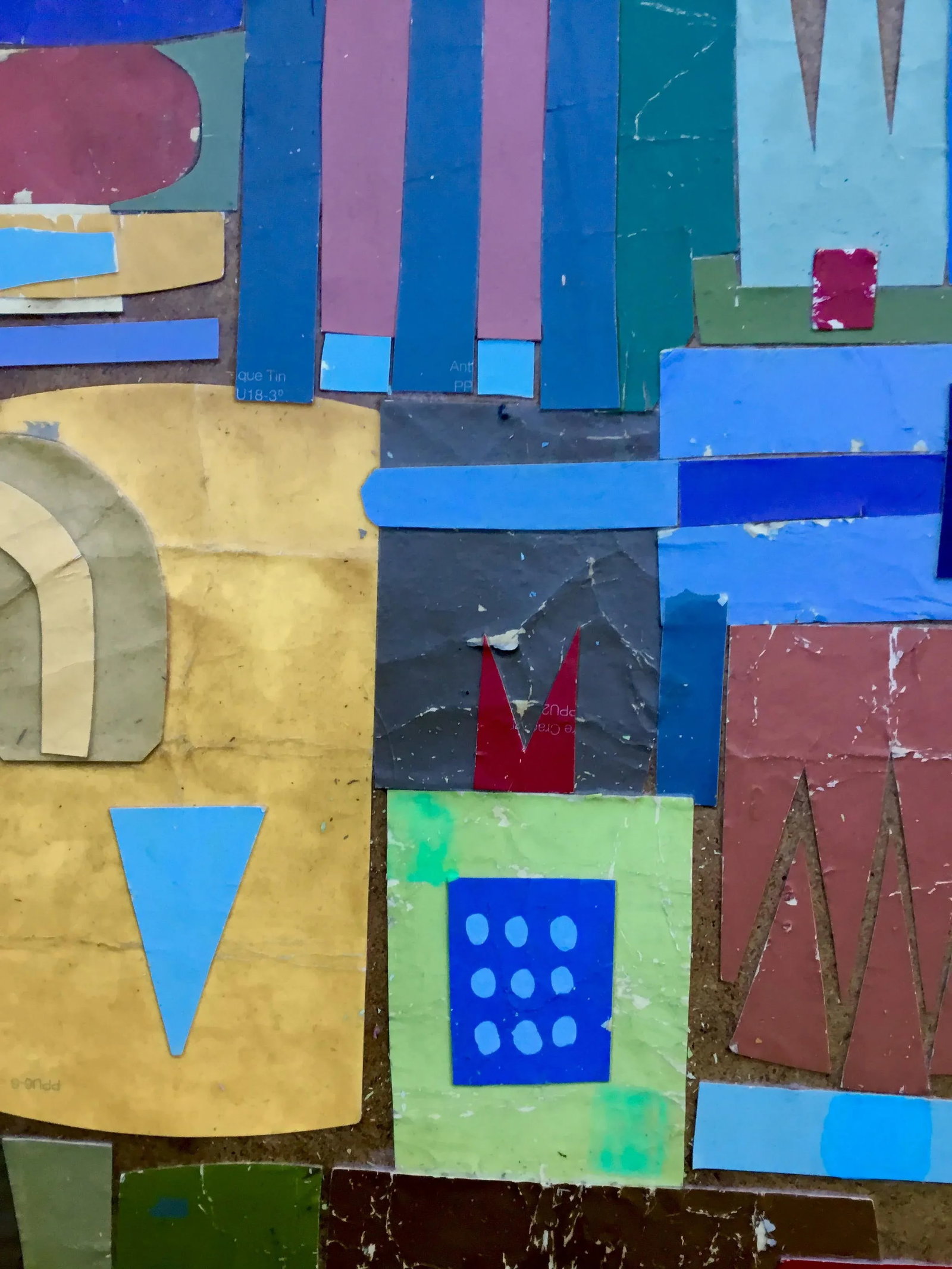 Cut Up Behr Paint Color Samples, Original Collage - 5