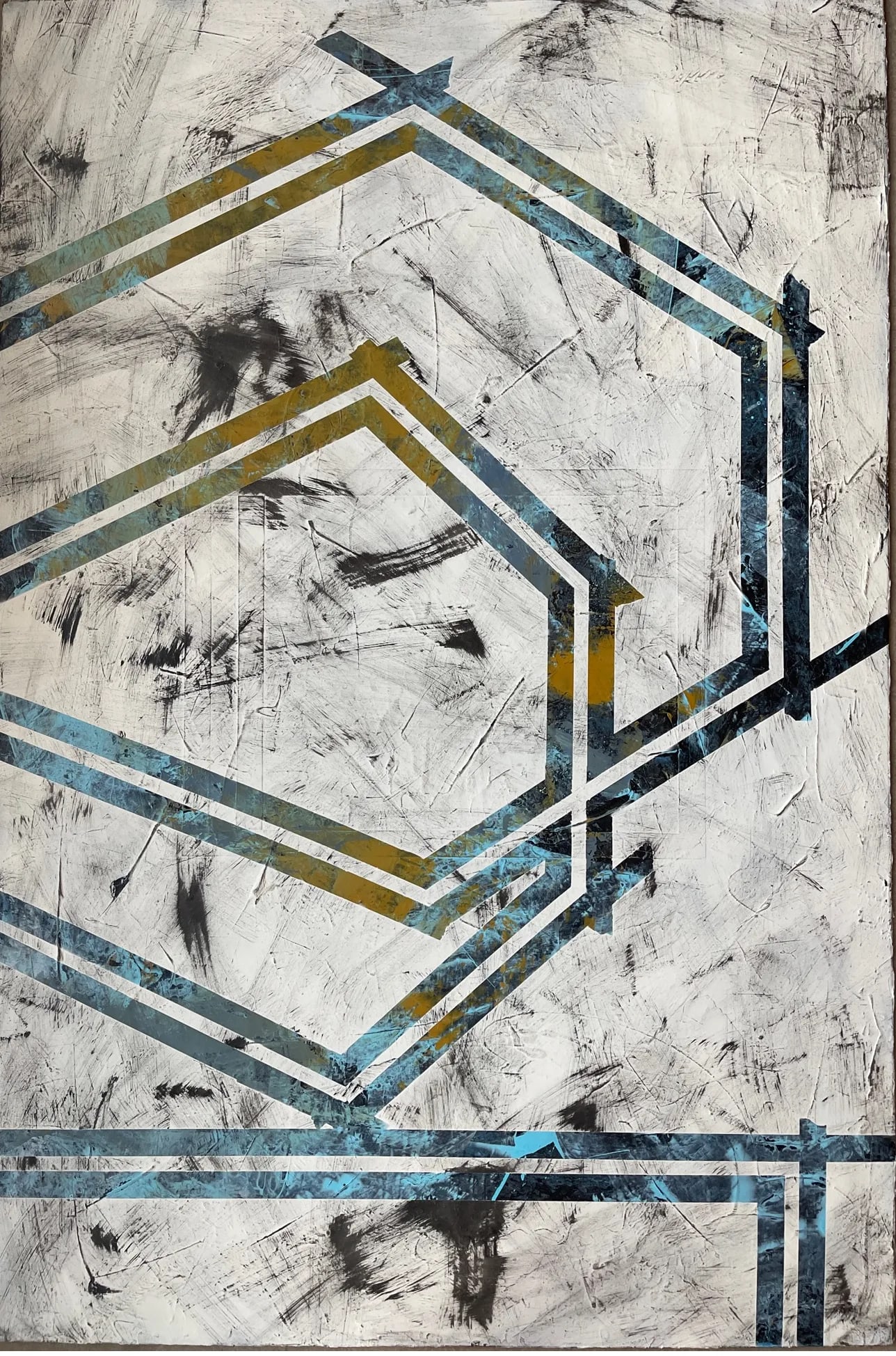 Modern Abstract Expressionist Original Artwork Chev - 2
