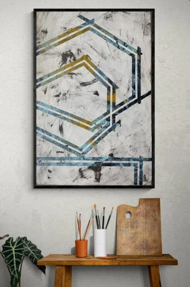 Modern Abstract Expressionist Original Artwork Chev - 3